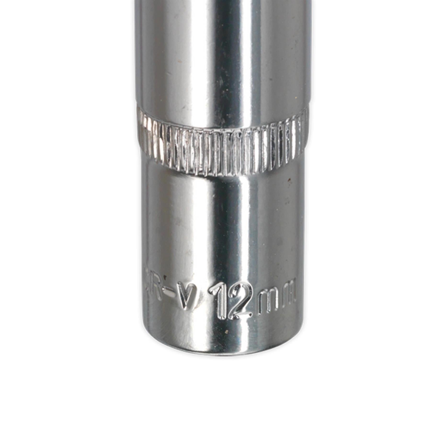 Sealey WallDrive Socket 12mm Deep 3/8"Sq Drive Fully Polished