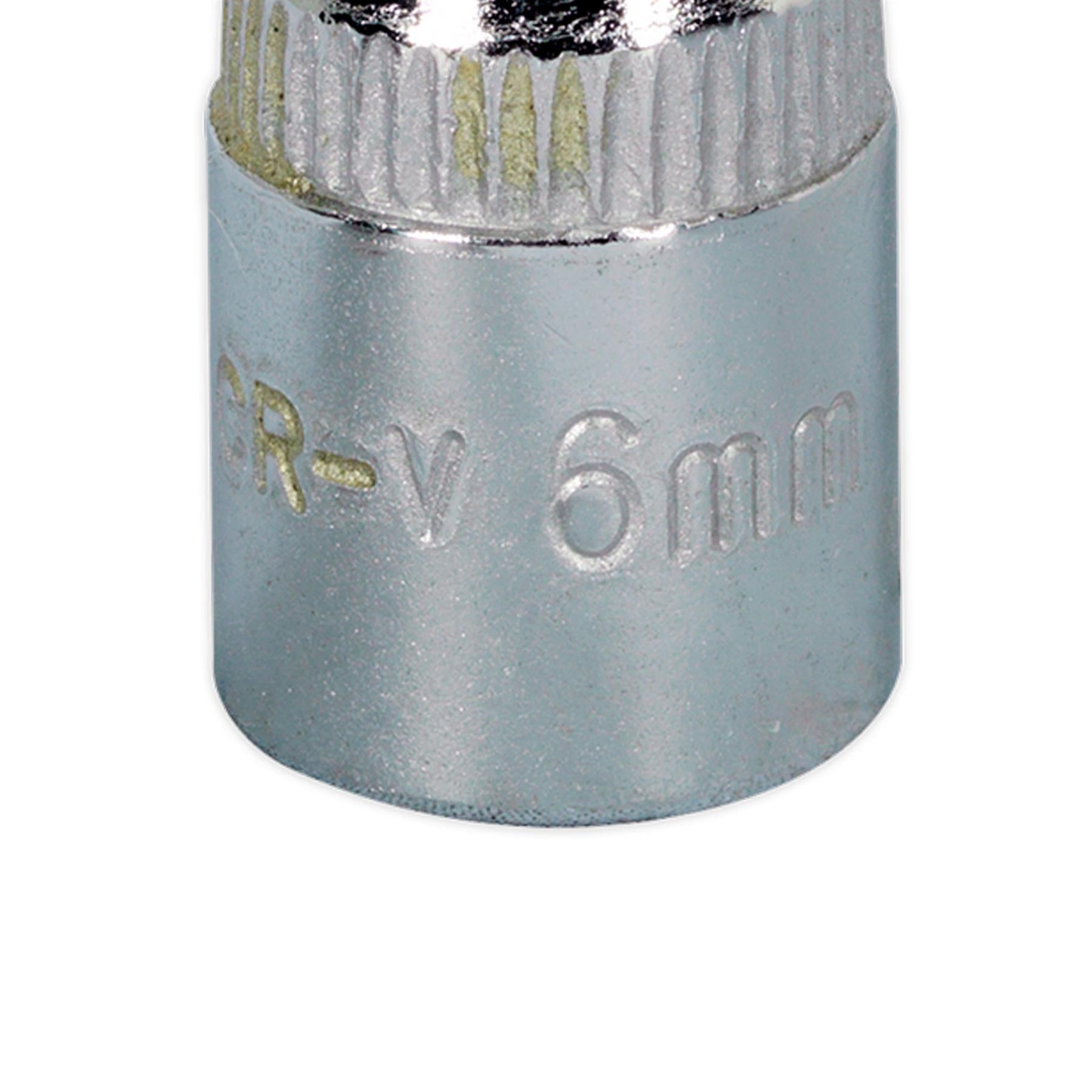 Sealey WallDrive Socket 6mm 1/4"Sq Drive Fully Polished