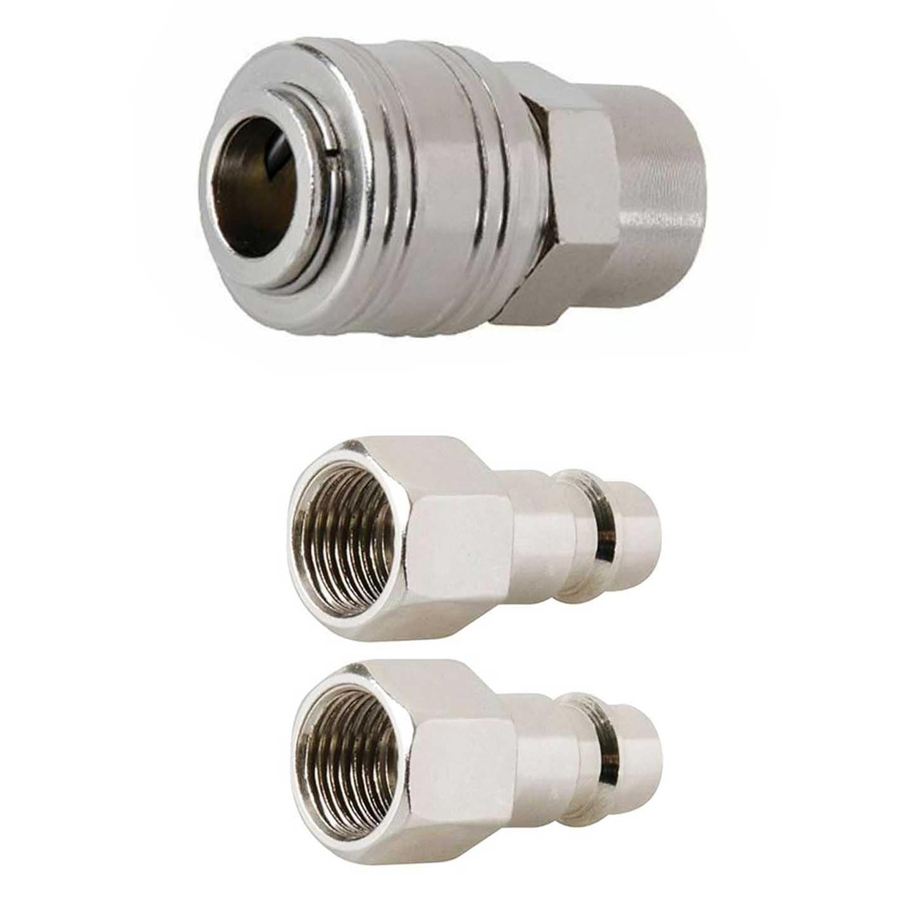 Euro Air Line Hose Quick Connector Bayonet Coupler 5 Pc Mixed Set 1/4 Bsp Female