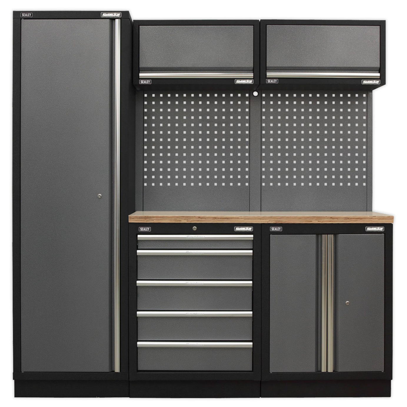 Sealey Superline Pro 2.0m Storage System - Wood Worktop