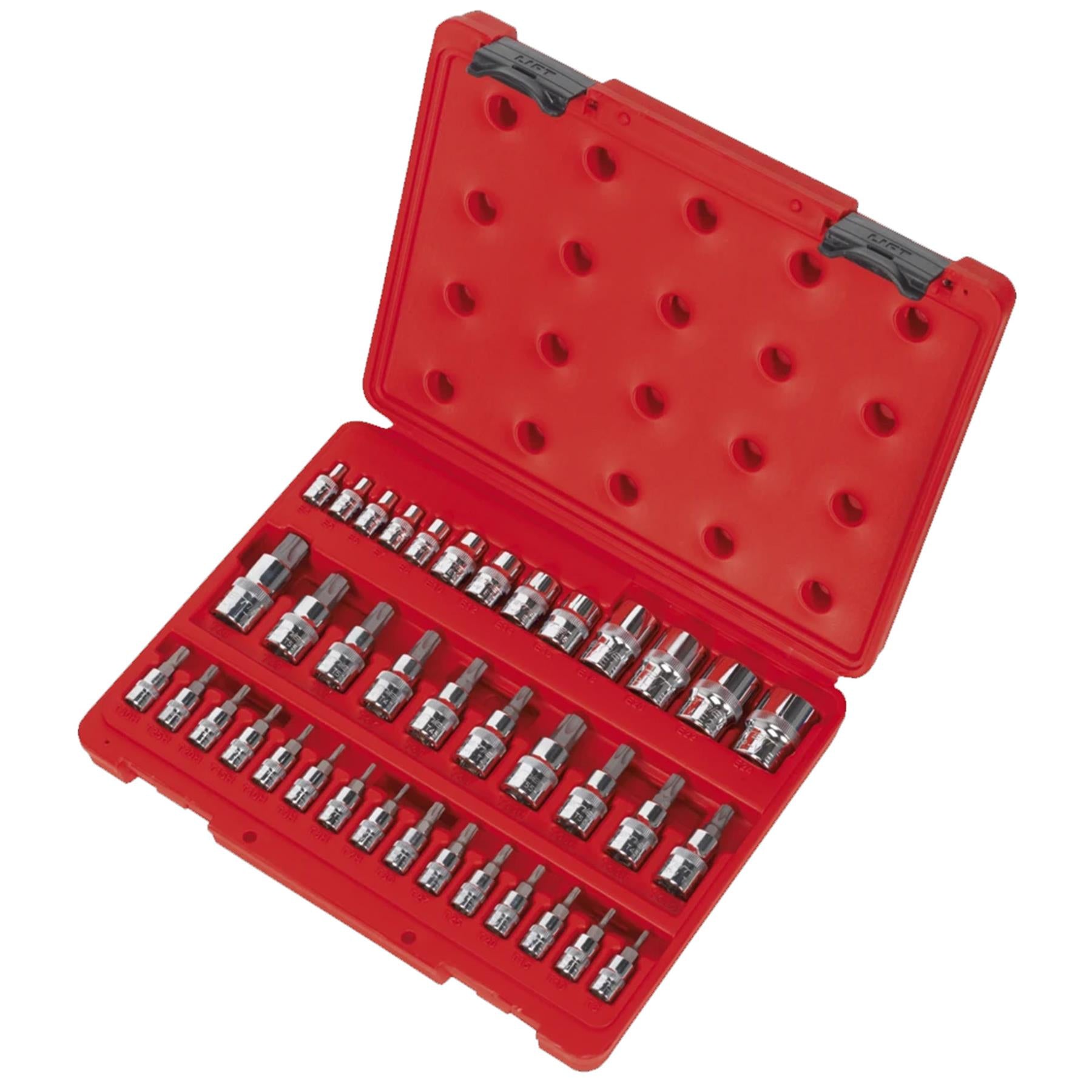 Sealey TRX-Star* & Security Socket Bit Set 38pc 1/4",3/8"&1/2"Sq Dr