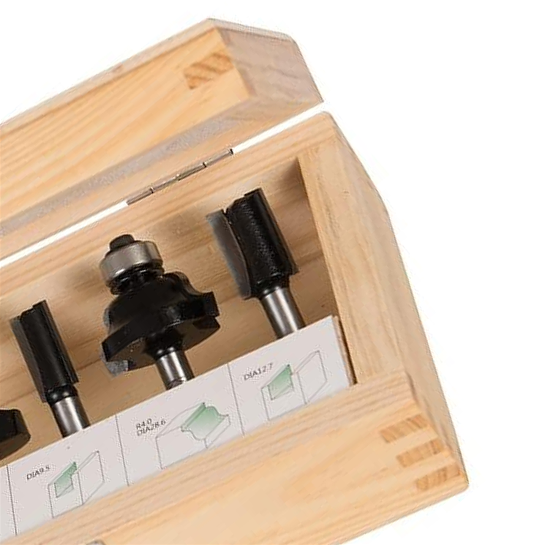 1/4" Kitchen Worktop Fitters Bit Set 6Pce Twin Flutes For Clean, Precise Cutting