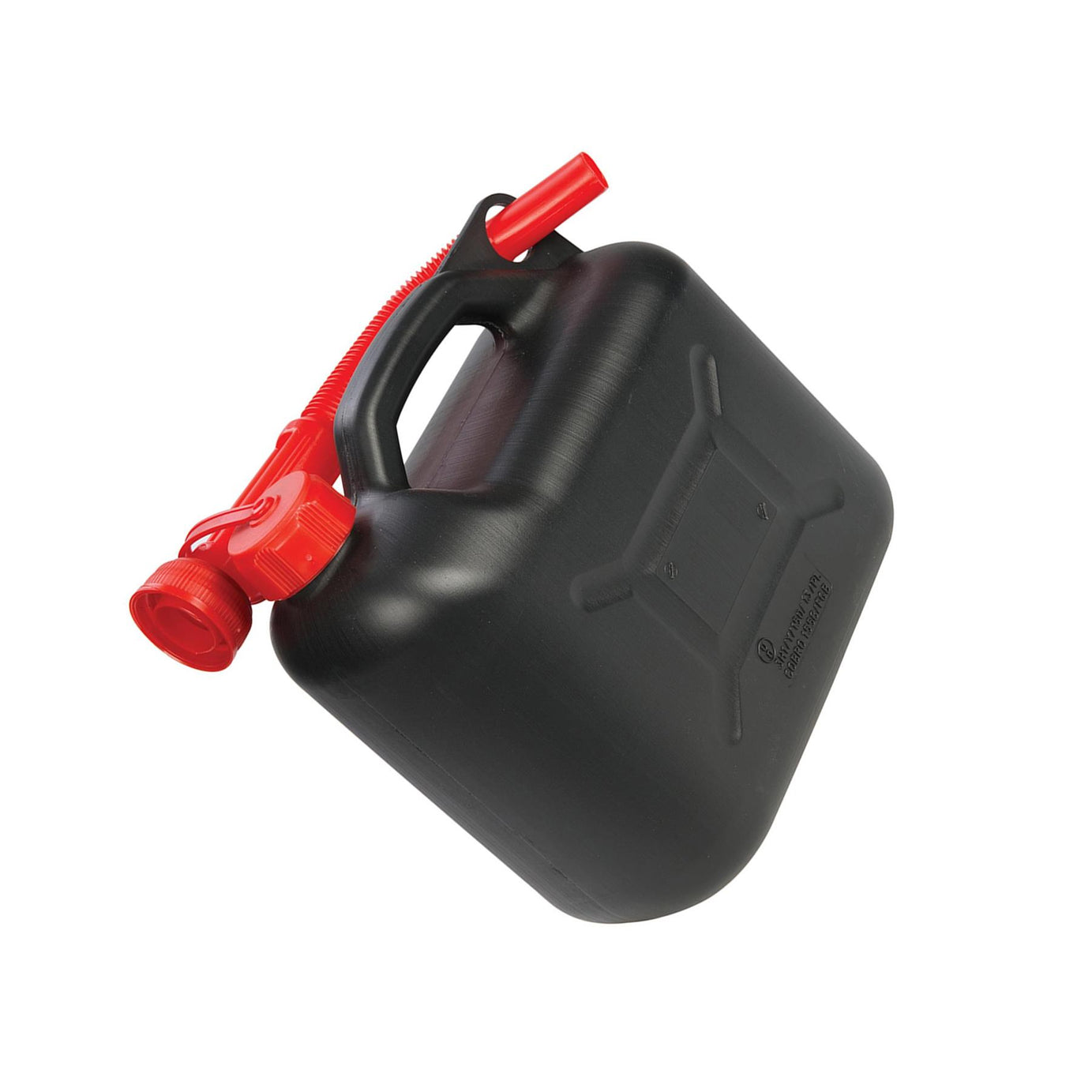 Plastic Fuel Can 5Ltr - Black - Flexible Pouring Spout For Controlled Flow