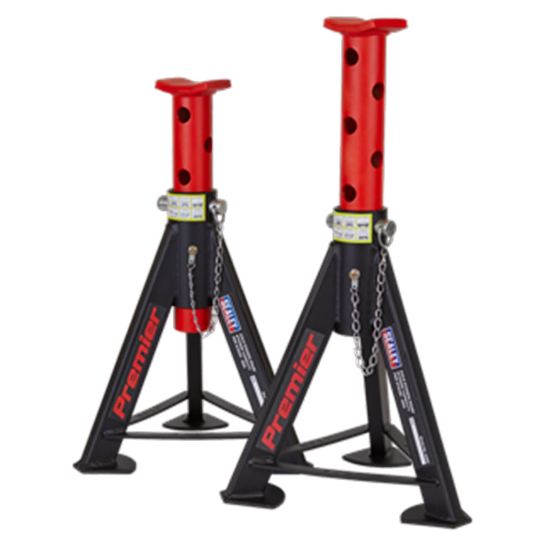 Sealey Axle Stands (Pair) 6tonne Capacity per Stand - Red