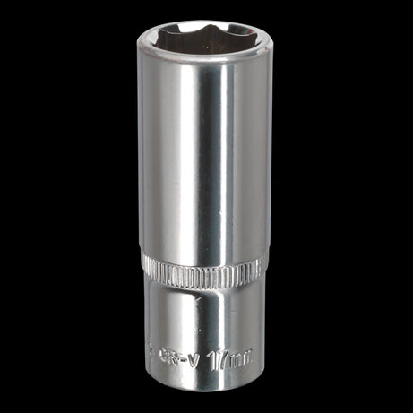 Sealey WallDrive� Socket 17mm Deep 3/8"Sq Drive Fully Polished