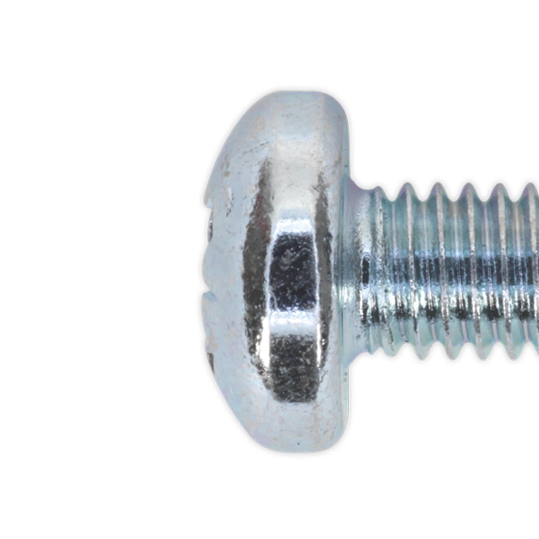 Sealey Machine Screw M6 x 20mm Pan Head Pozi Zinc Pack of 50