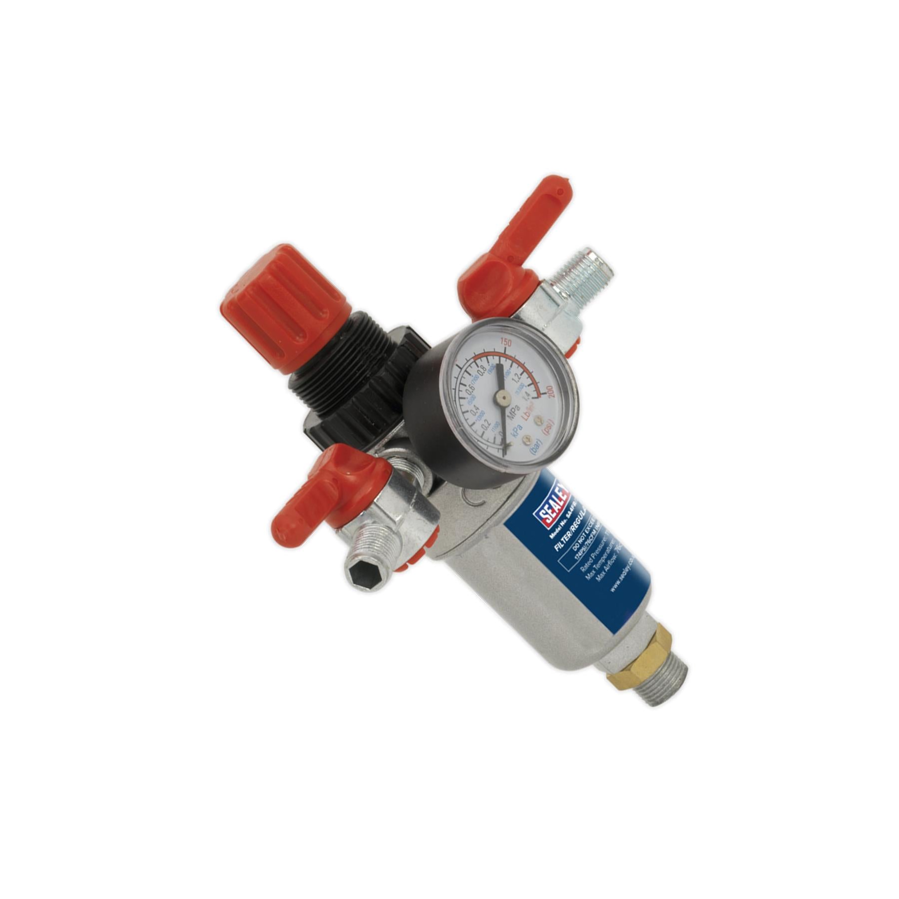 Sealey Air Filter/Regulator 3/8"BSP Male - 1/4"BSP Male