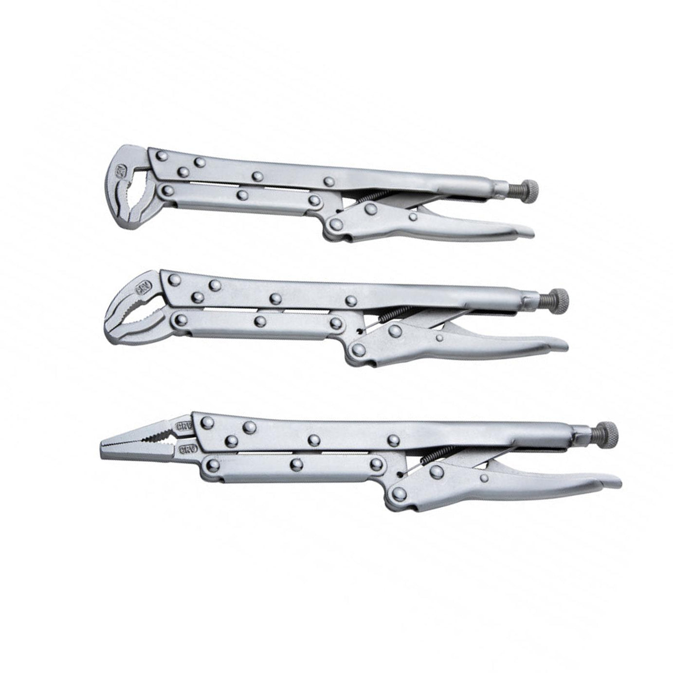 BlueSpot 3Pcs 300mm  Extra Long Locking Pliers Set Straight Bent Nose Mole Grips