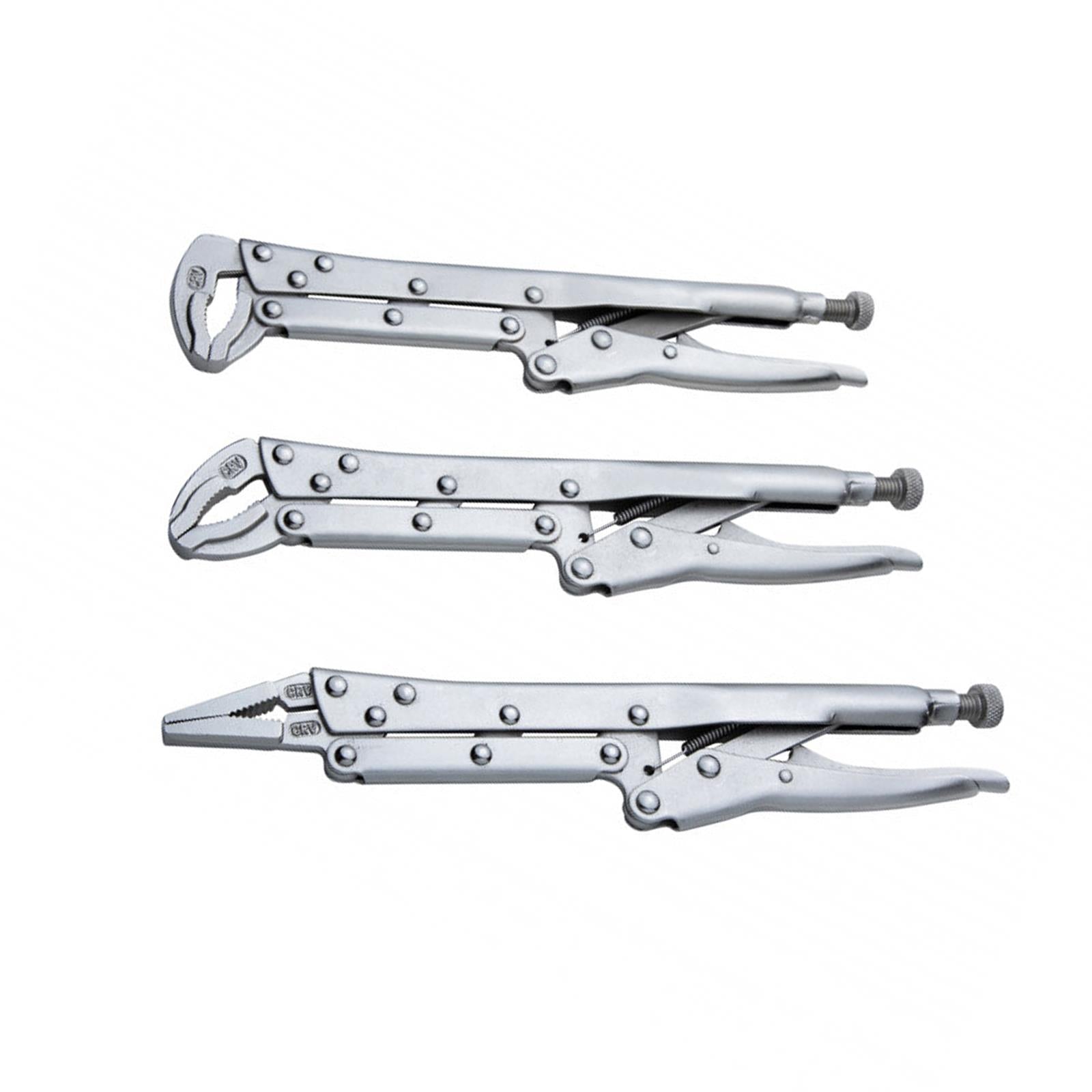 BlueSpot 3Pcs 300mm  Extra Long Locking Pliers Set Straight Bent Nose Mole Grips