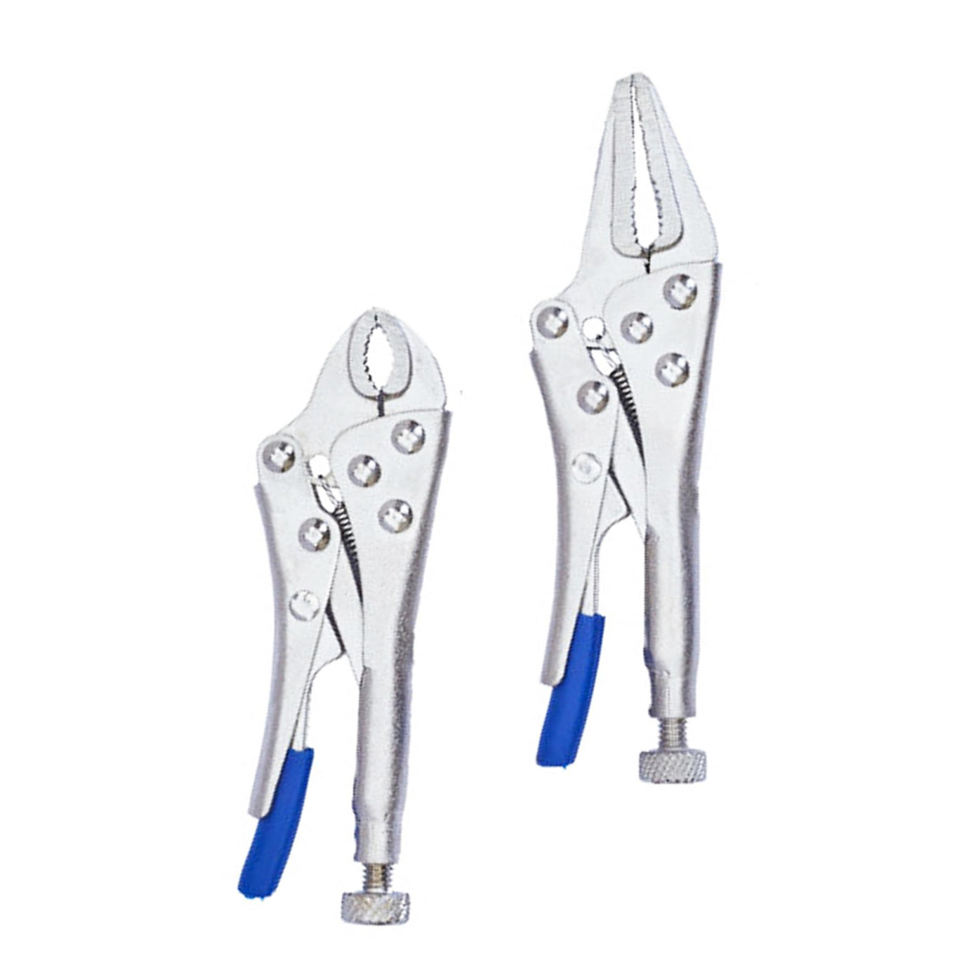 BlueSpot 4 PCE Mini Locking Plier Set Round, Long Nose And C-Clamps PLier