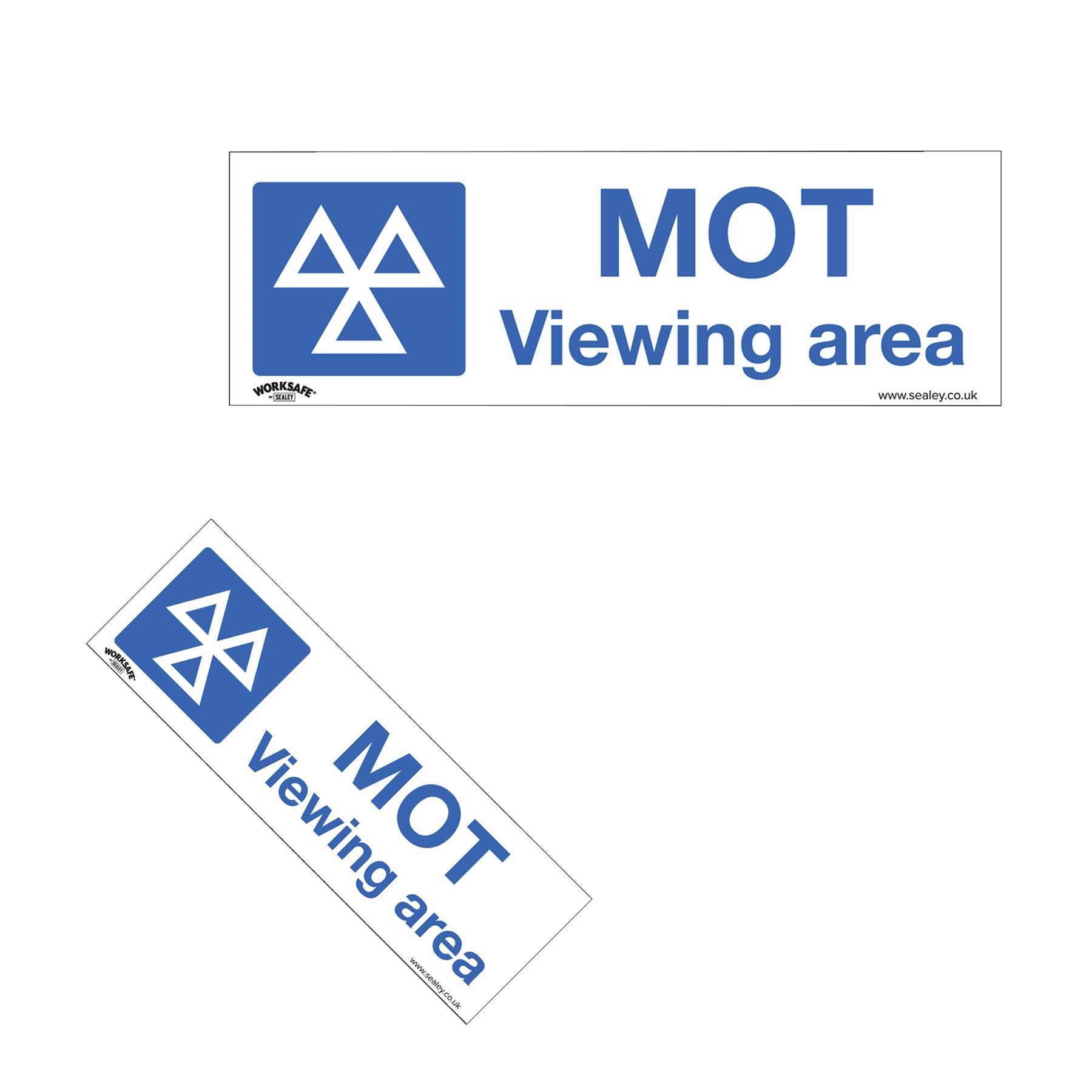 Warning Safety Sign - MOT Viewing Area - Self-Adhesive Vinyl
