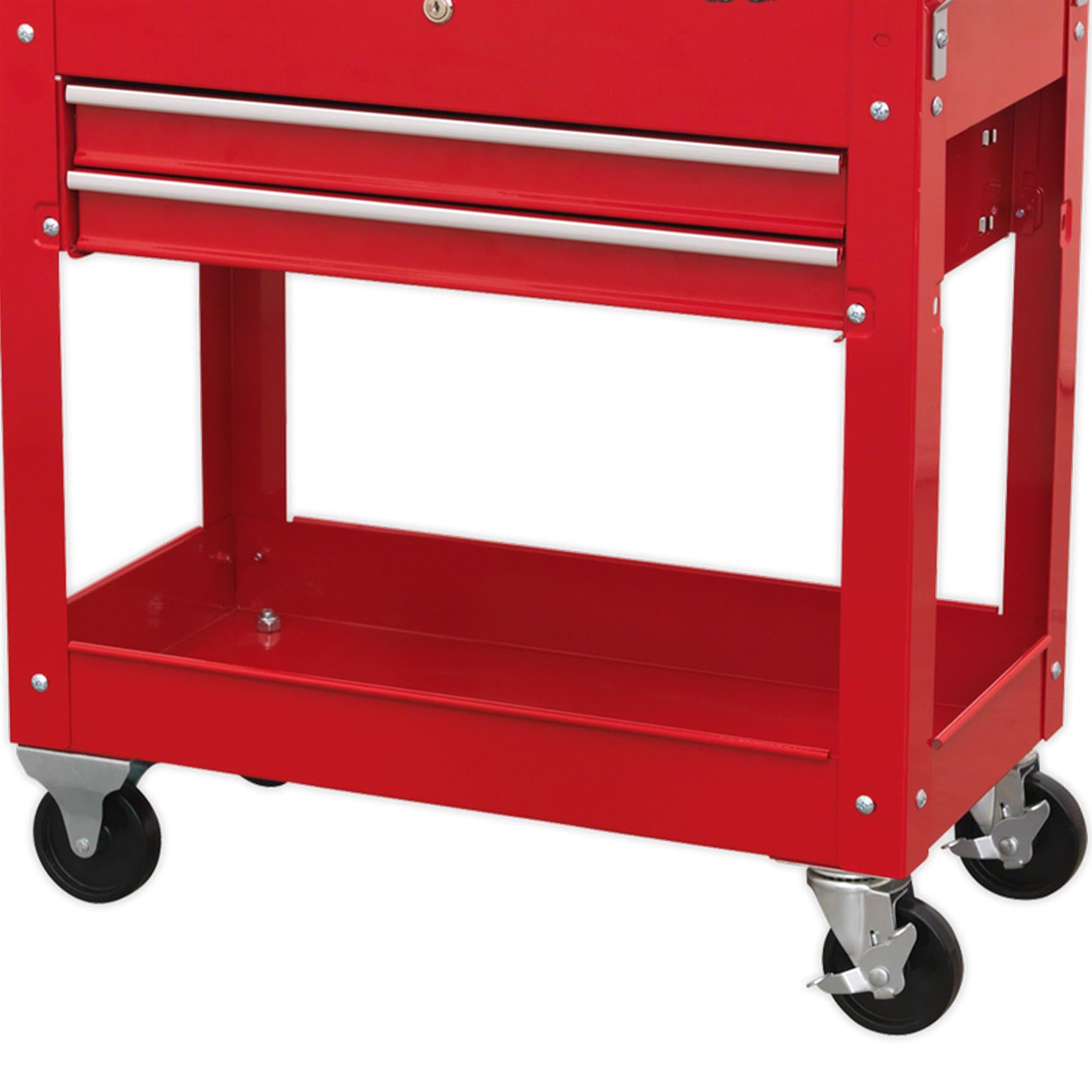 Sealey Mobile Tool & Parts Trolley - Red Twin drawers AP705M