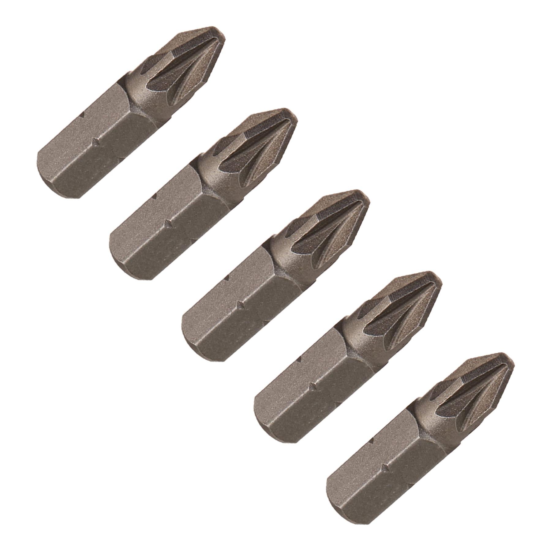 Pozidriv PZ2 Screwdriver Bits CRV Chrome Vanadium Steel 1/4" Hex Drive 5Pcs