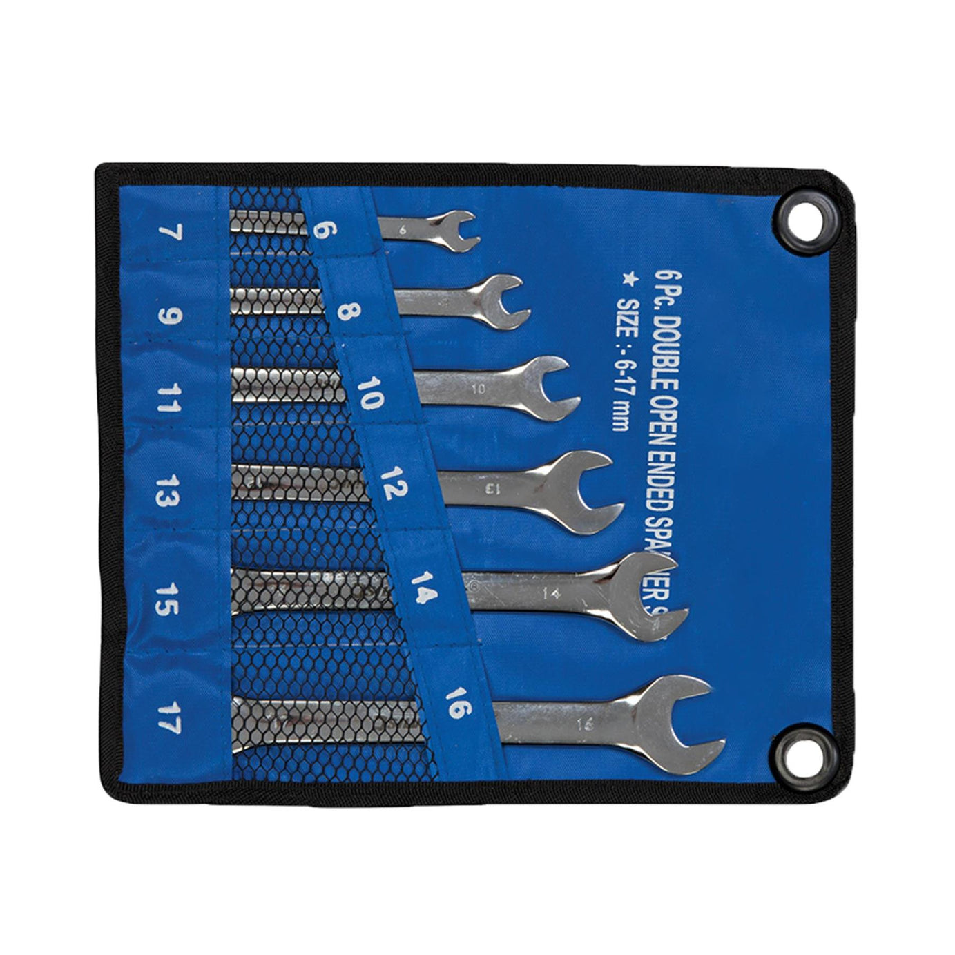 6Pce Open-Ended Spanner Set - 6 - 17mm High Quality Fully Polished Finish