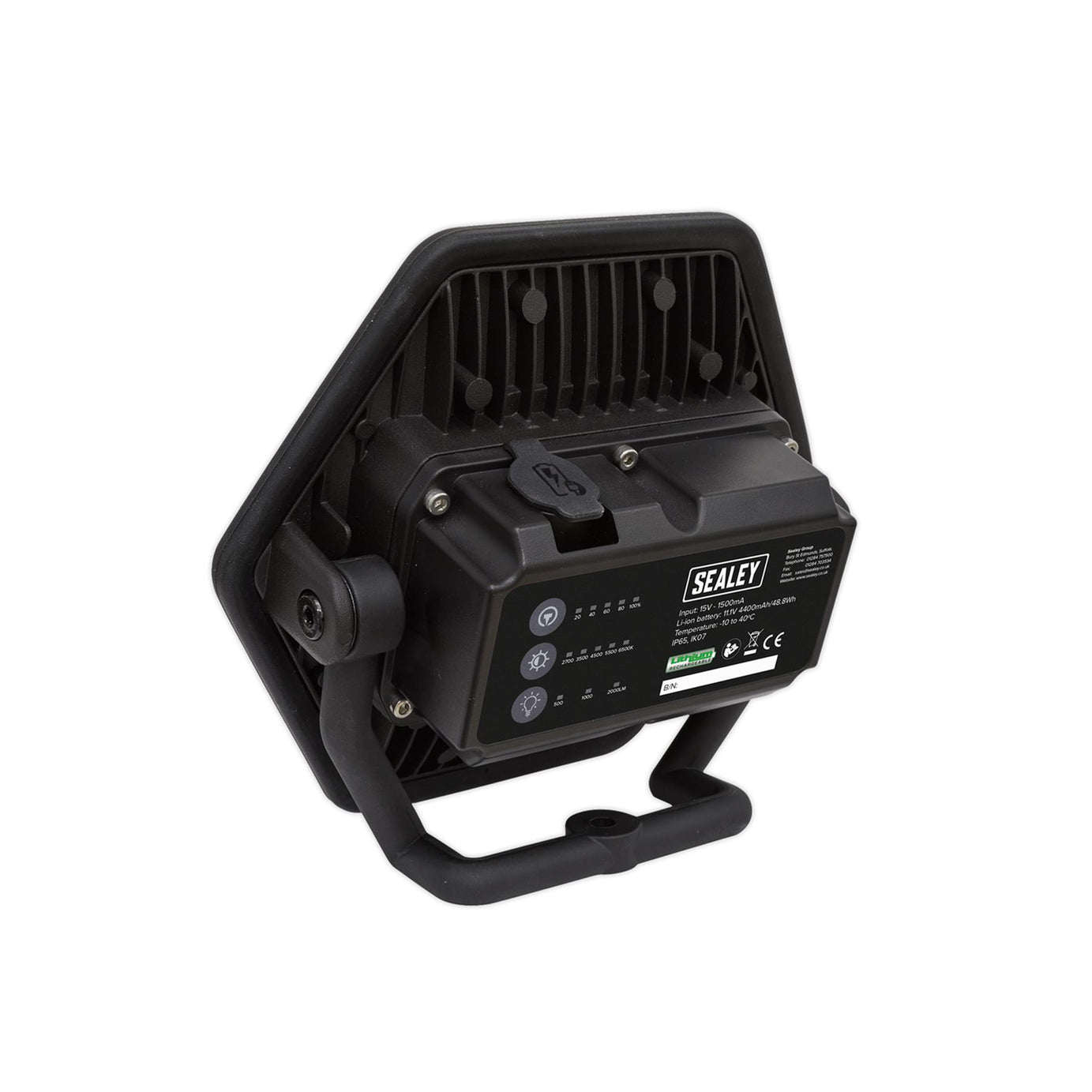 Sealey R/Charge Floodlight 20W COB LED Lithium-ion Colour Matching