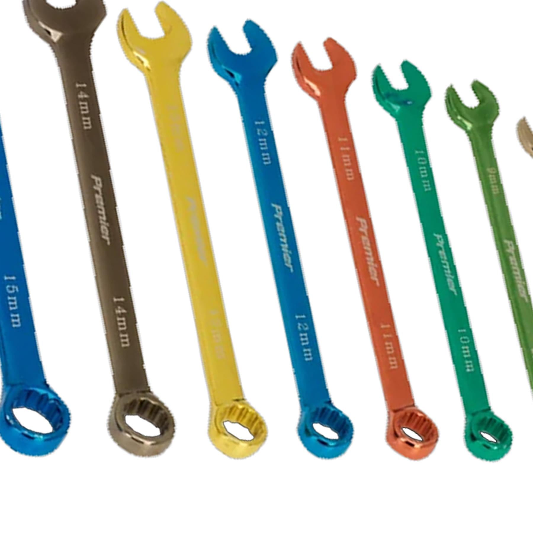 Sealey Combination Spanner Set 14pc Multi-Coloured Metric