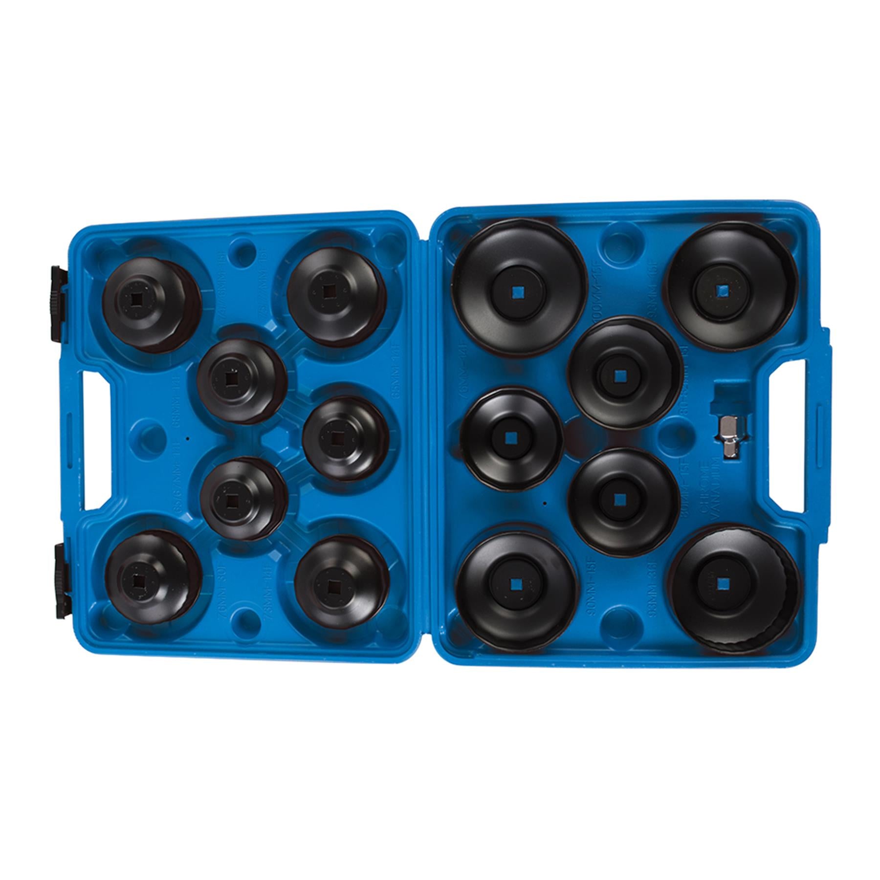 Oil Filter Wrench Set 15Pc 65 - 93mm With Anti Rust Electro Black Oxide Finish