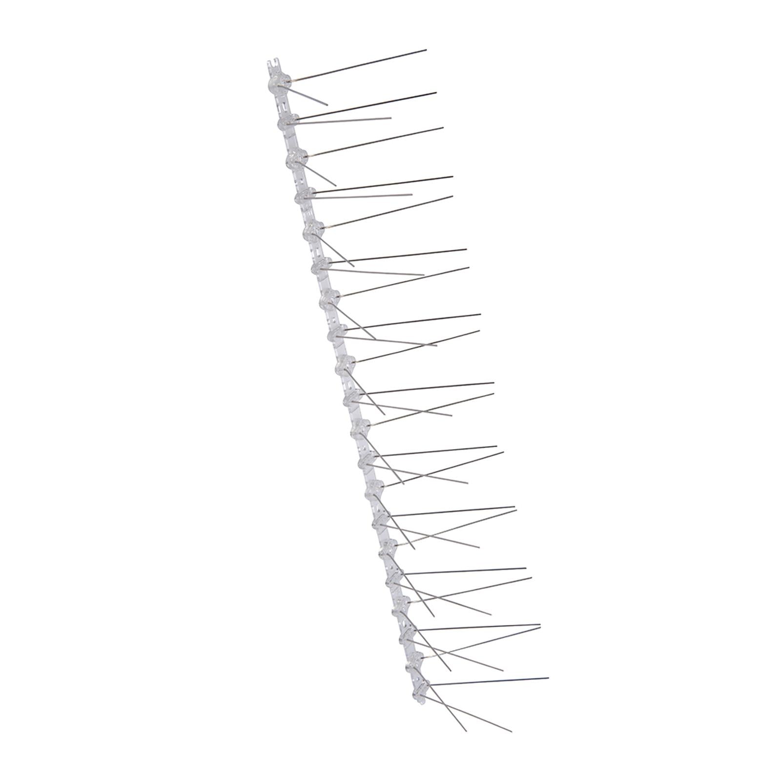 10Pk Bird Spikes 500mm (2 Spike) Polycarbonate Base With Stainless Steel Spike
