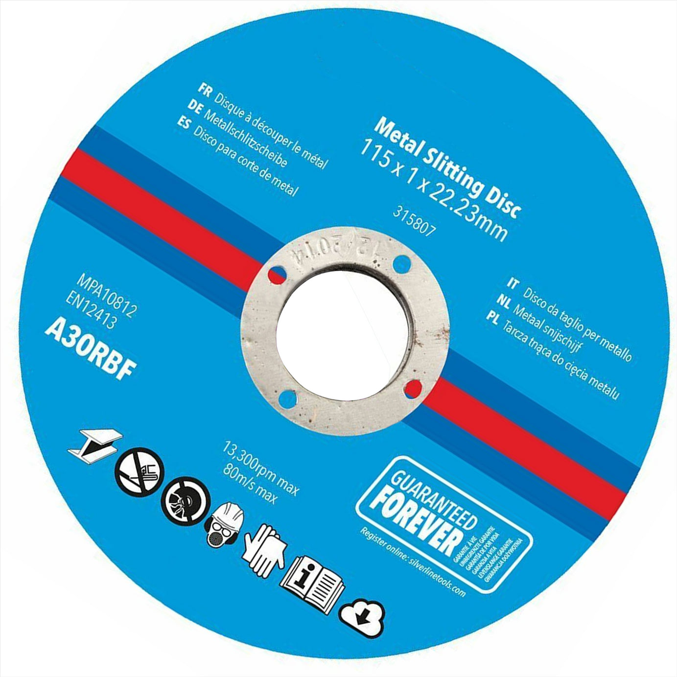 Metal Slitting Discs 10Pk For Cutting Ferrous& NonFerrous Metals 115x 1x 22.23mm