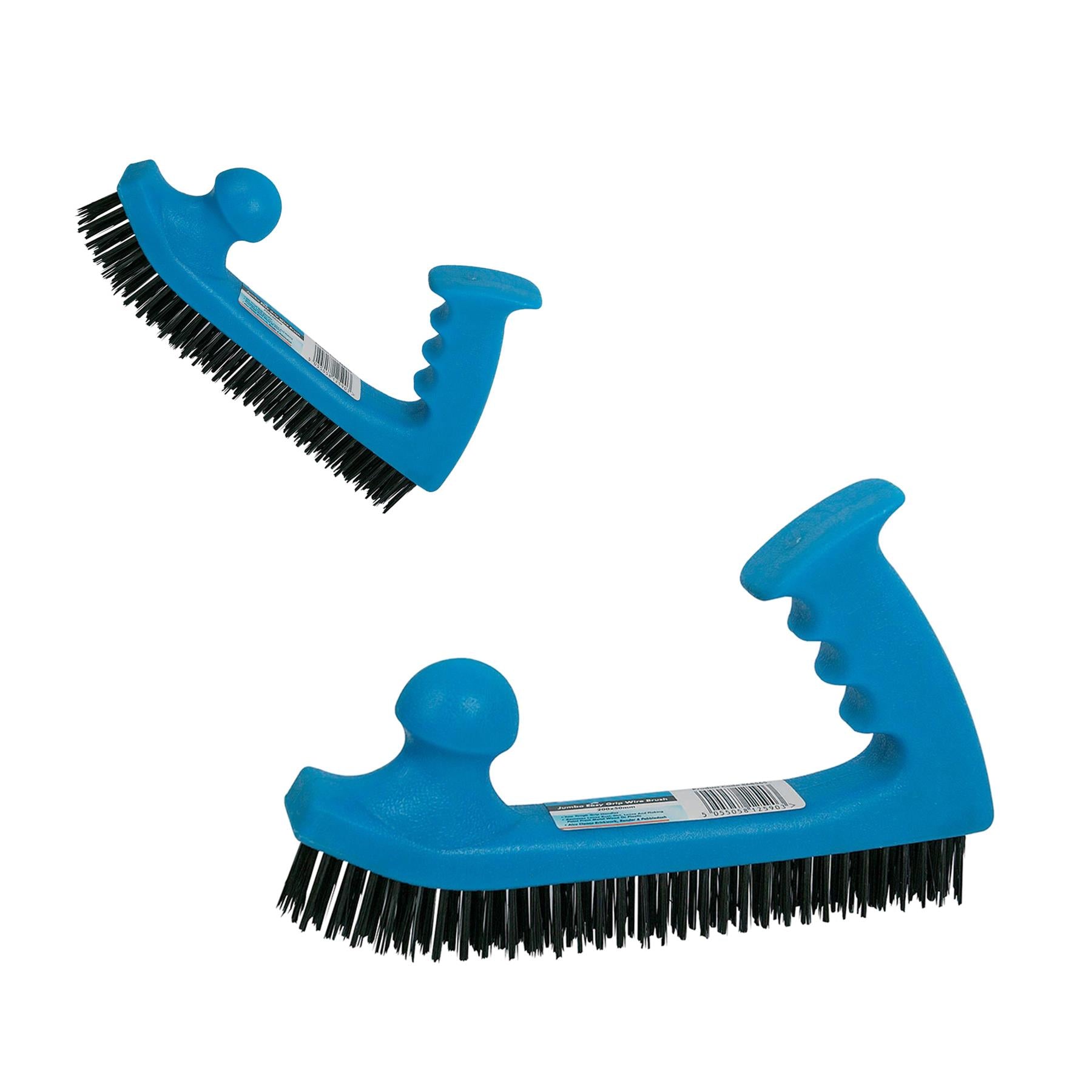 Wire Brush Jumbo Easy Grip - 200 X 50mm Heavy Duty Double-Handed Polypropylene