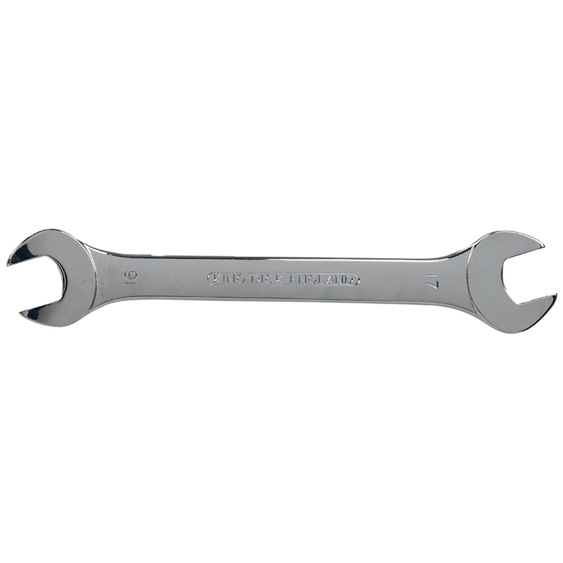 King Dick Open Ended Fully Chromed Spanner Wrench Fixed Head Metric 16mm - 17mm
