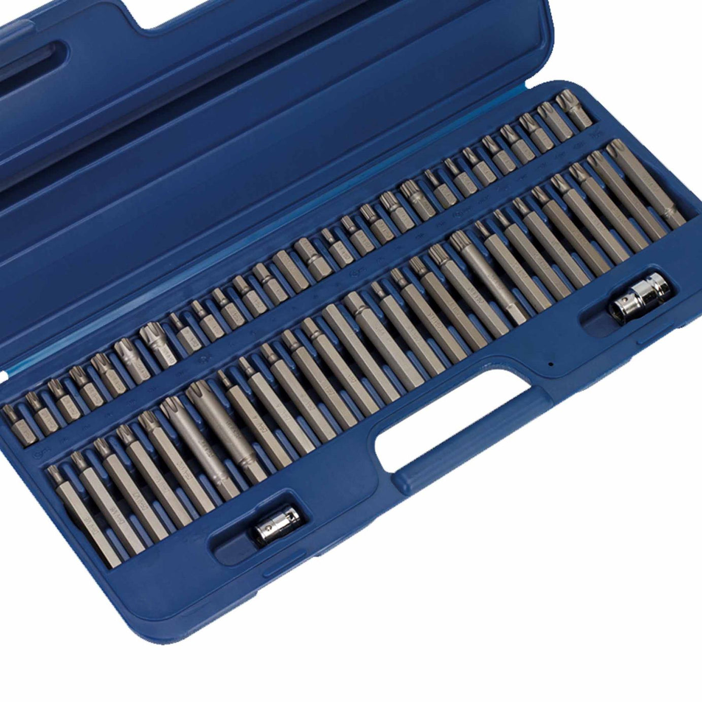 Sec. TRX-Star*/Hex/Ribe/Spline Bit Set 56pc 3/8" & 1/2"Sq Dr. Sealey