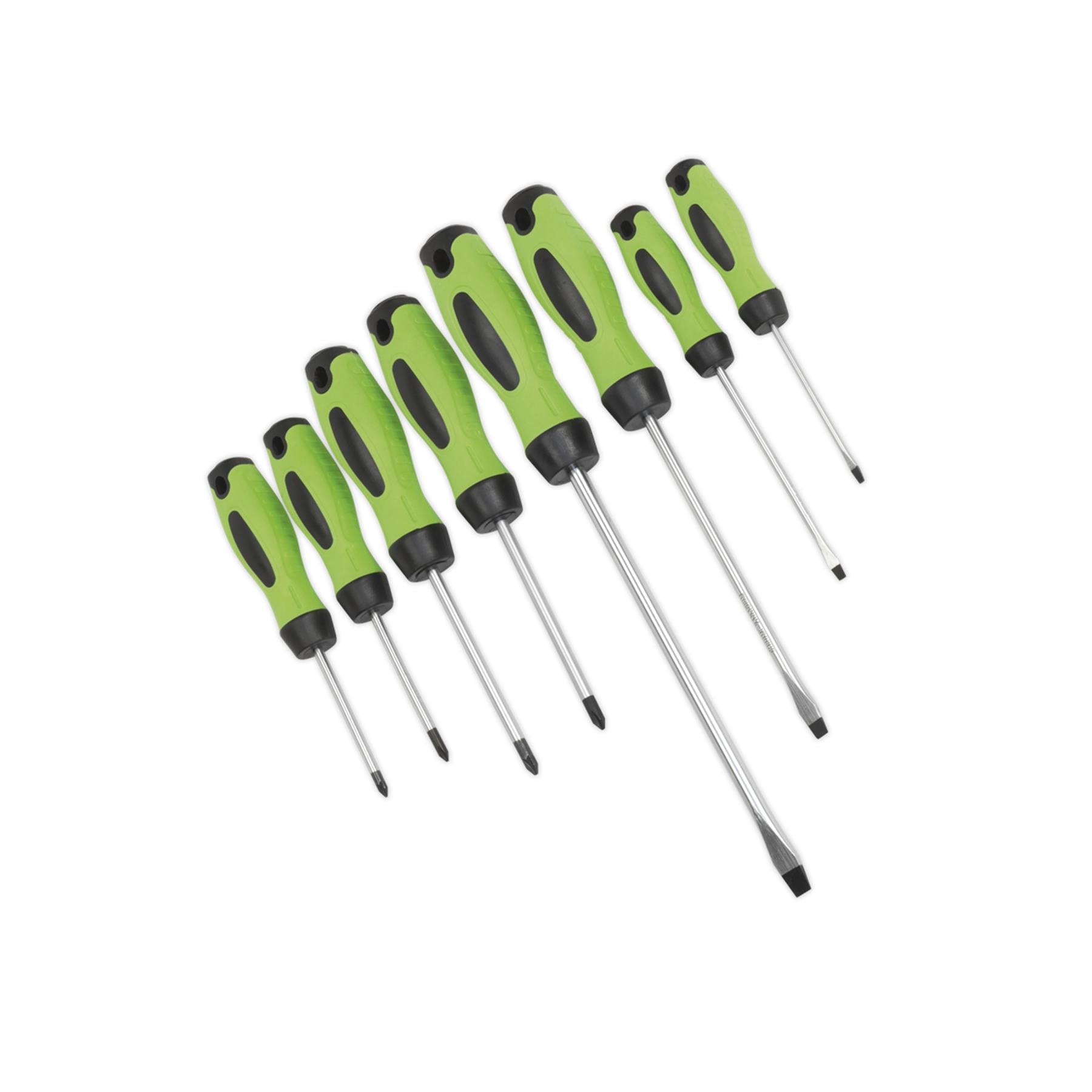 Sealey Screwdriver Set 8pc Hi-Vis Green