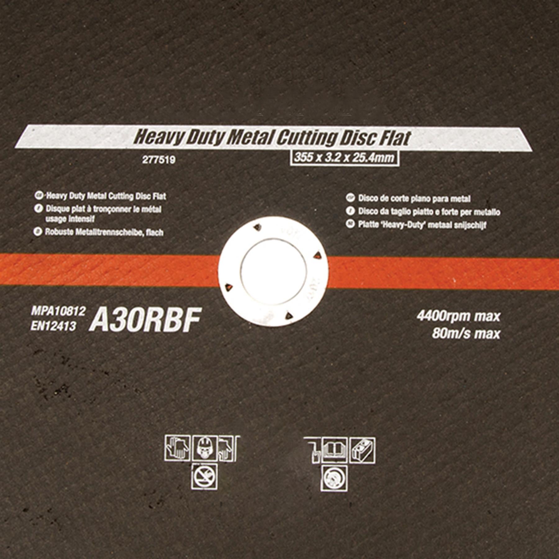 Heavy Duty Metal Cutting Disc Flat 355 x 3.2 x 25.4mm Angle Grinder  Long life