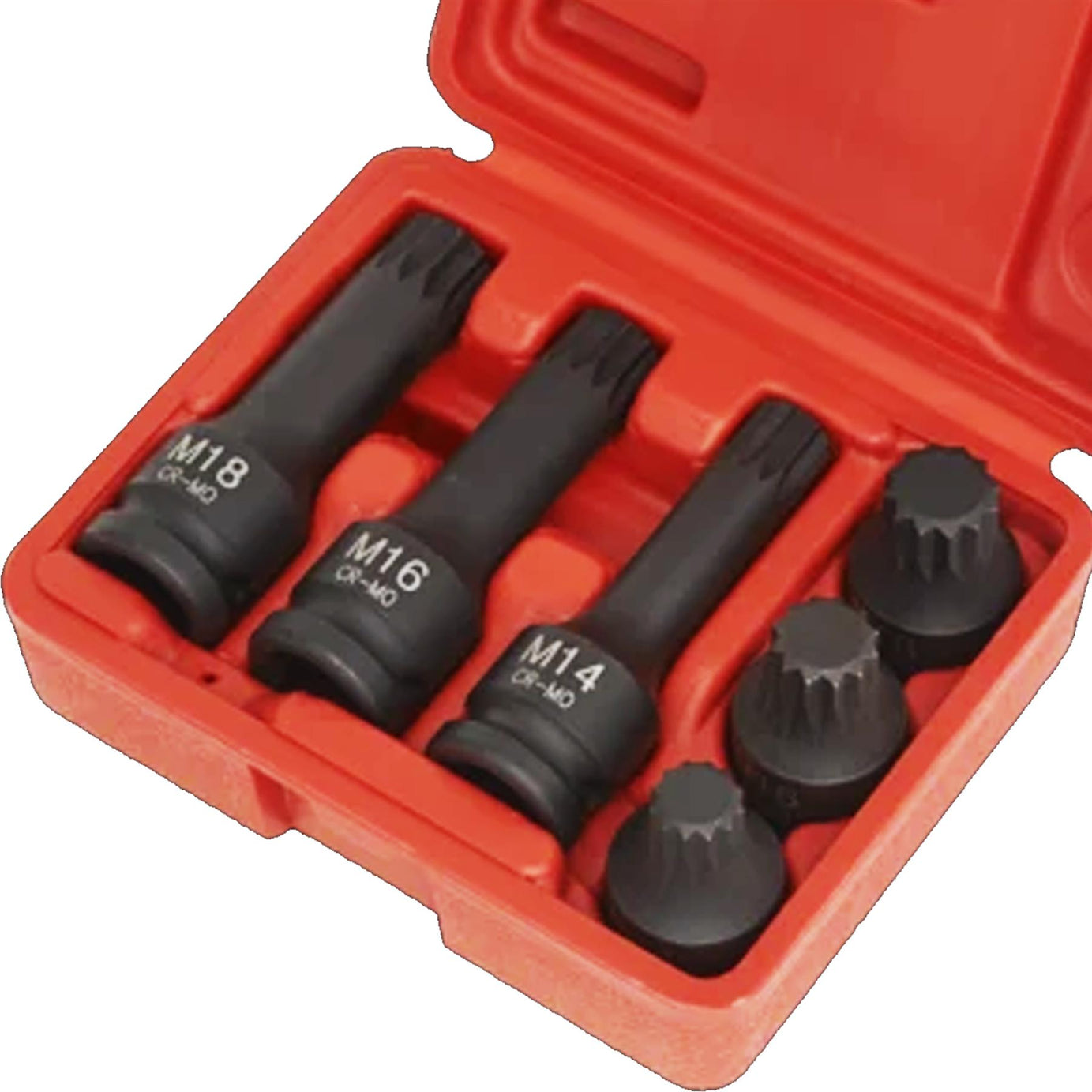 Sealey Impact Spline Socket Bit Set 6pc 1/2"Sq Drive