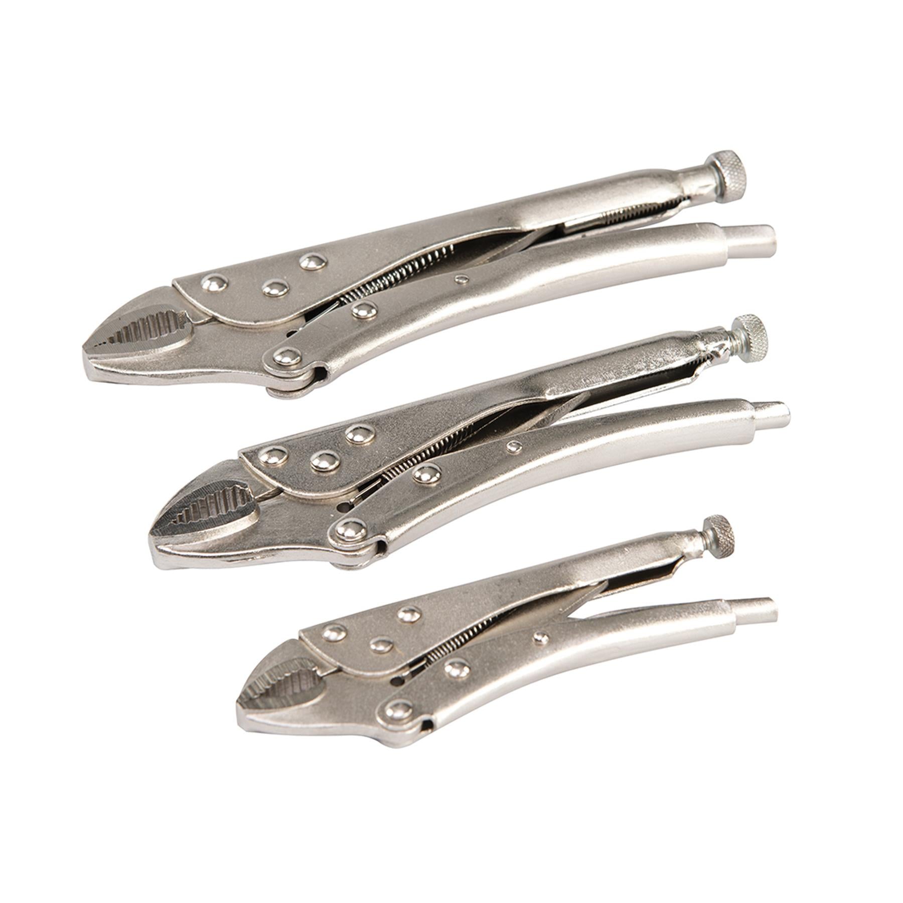 3Pce Self Locking Pliers Set - Hand Tool DIY Sizes: 130, 170 And 210mm