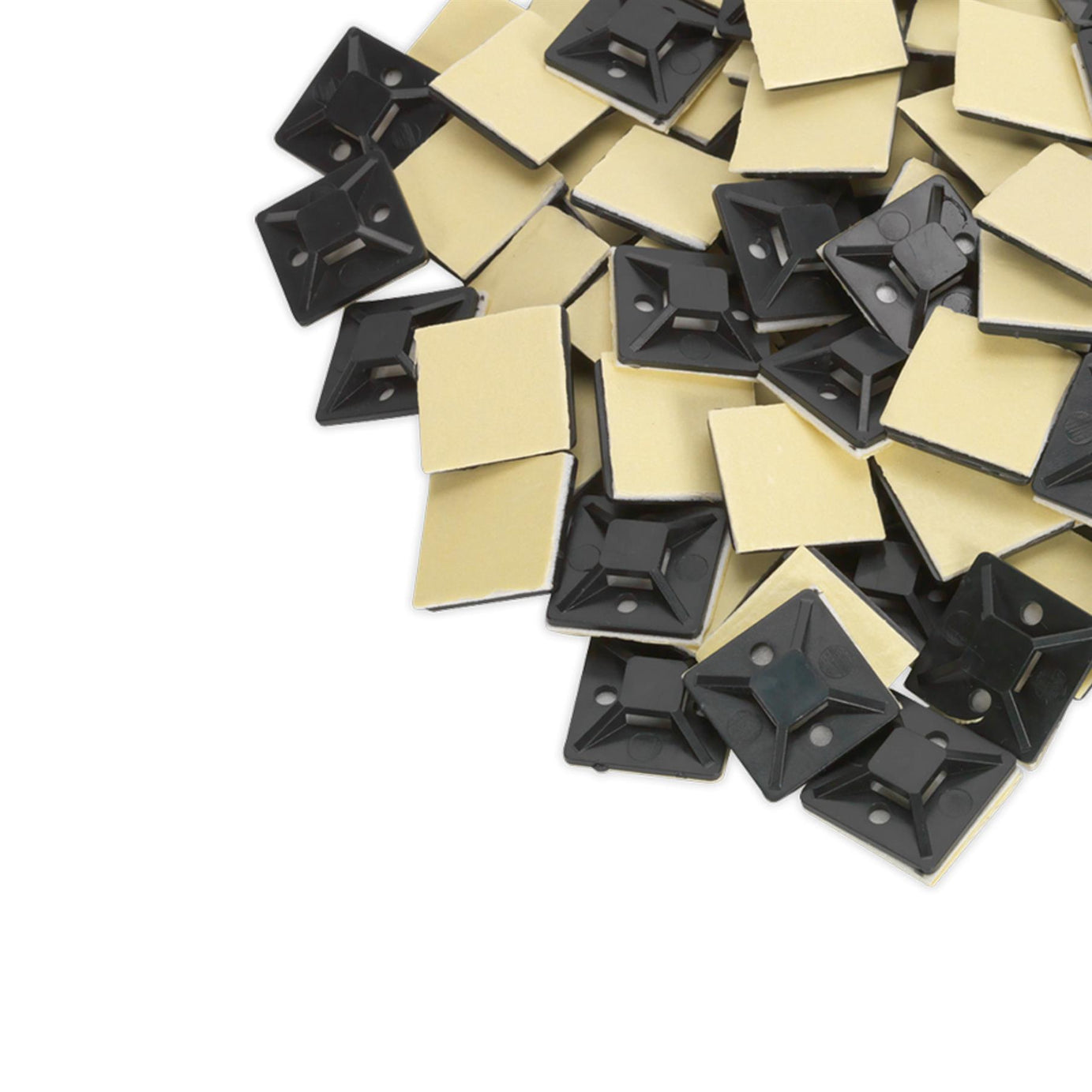 Sealey Self-Adhesive Cable Tie Mount 25 x 25mm Black Pack of 100