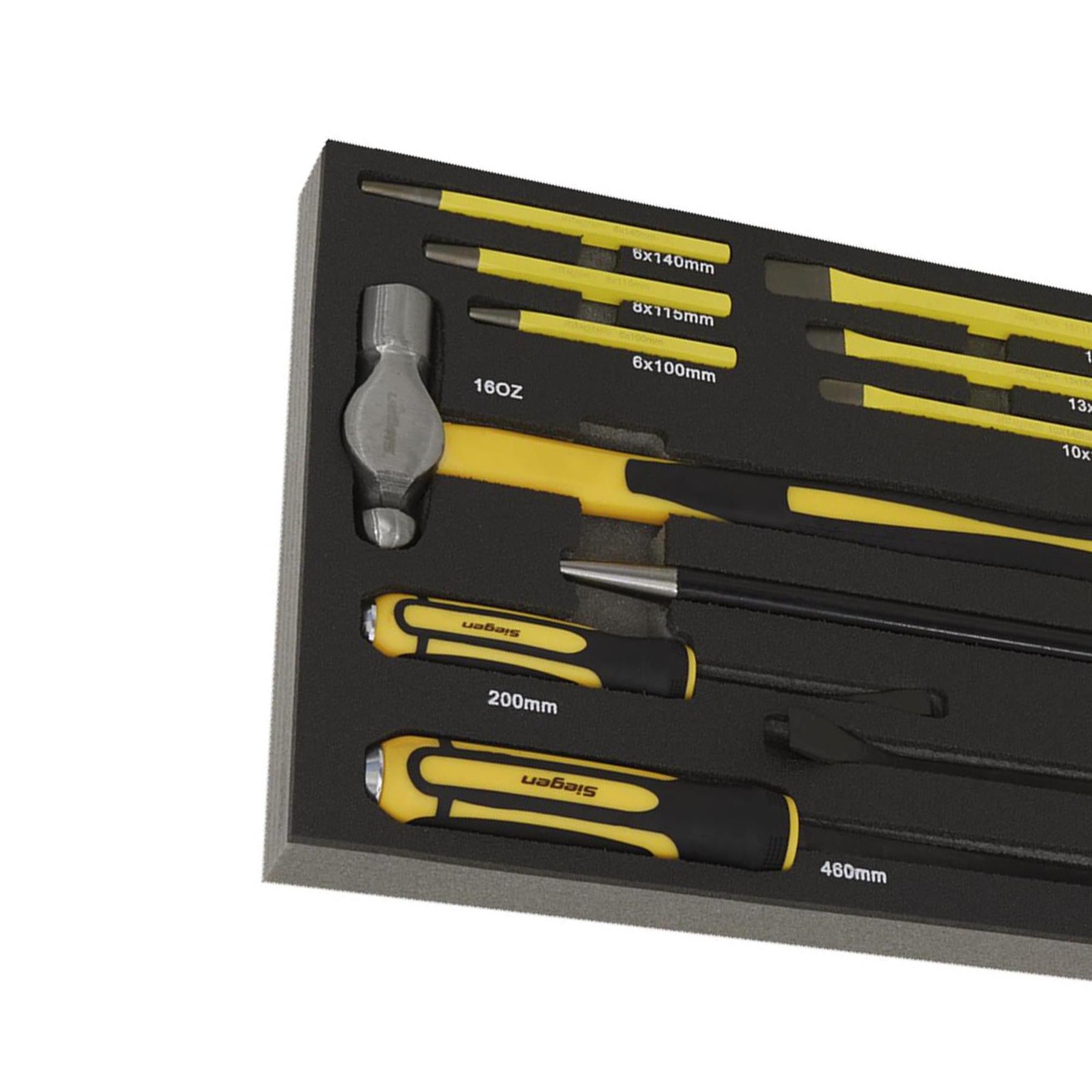 Sealey Tool Tray with Pry Bar, Hammer & Punch Set 23pc