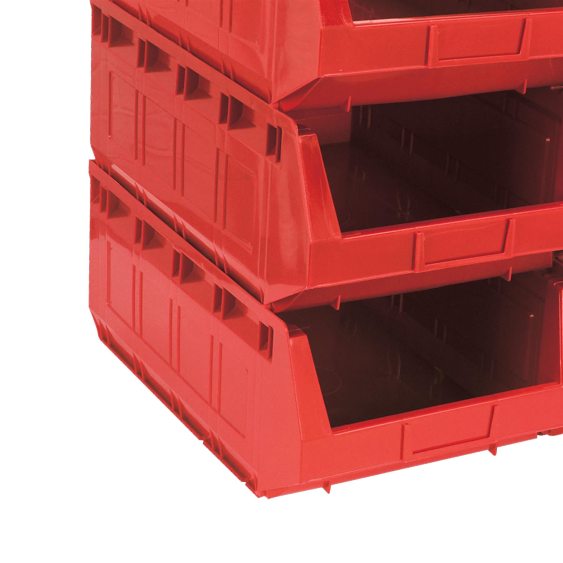 Sealey Plastic Storage Bin 310 x 500 x 190mm - Red Pack of 6