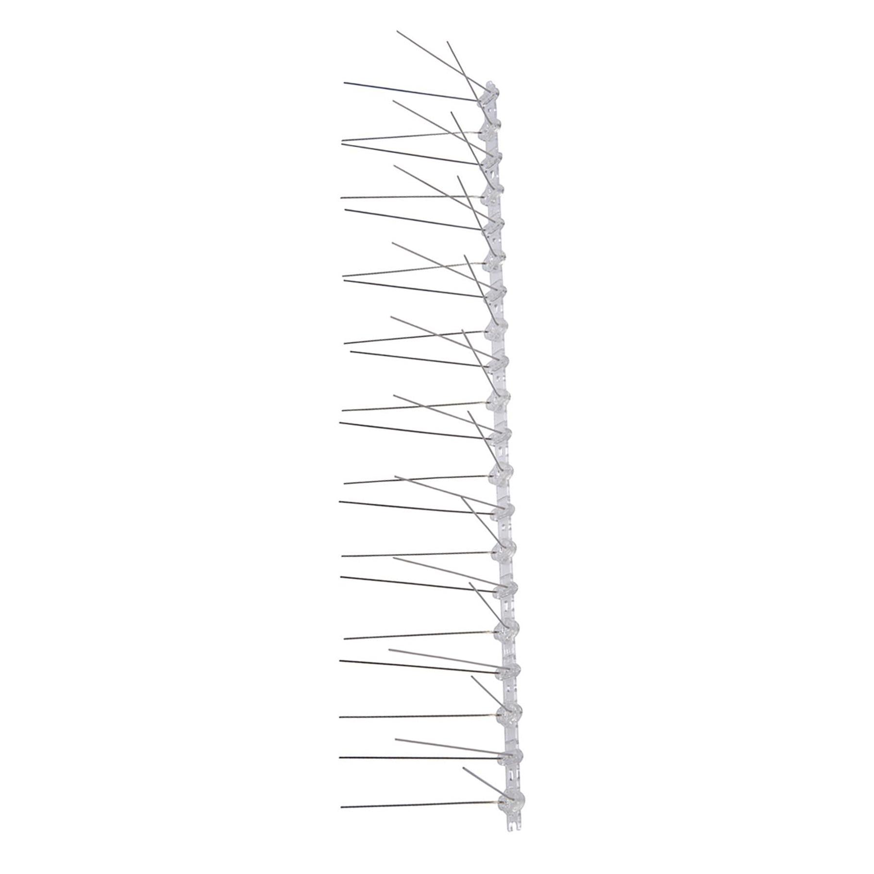 10Pk Bird Spikes 500mm (2 Spike) Polycarbonate Base With Stainless Steel Spike