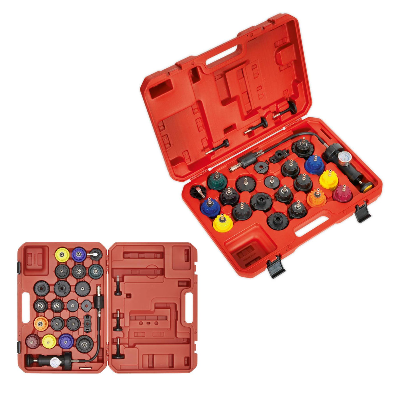 Sealey Cooling System Pressure Test Kit 25pc Quick Release Couplings