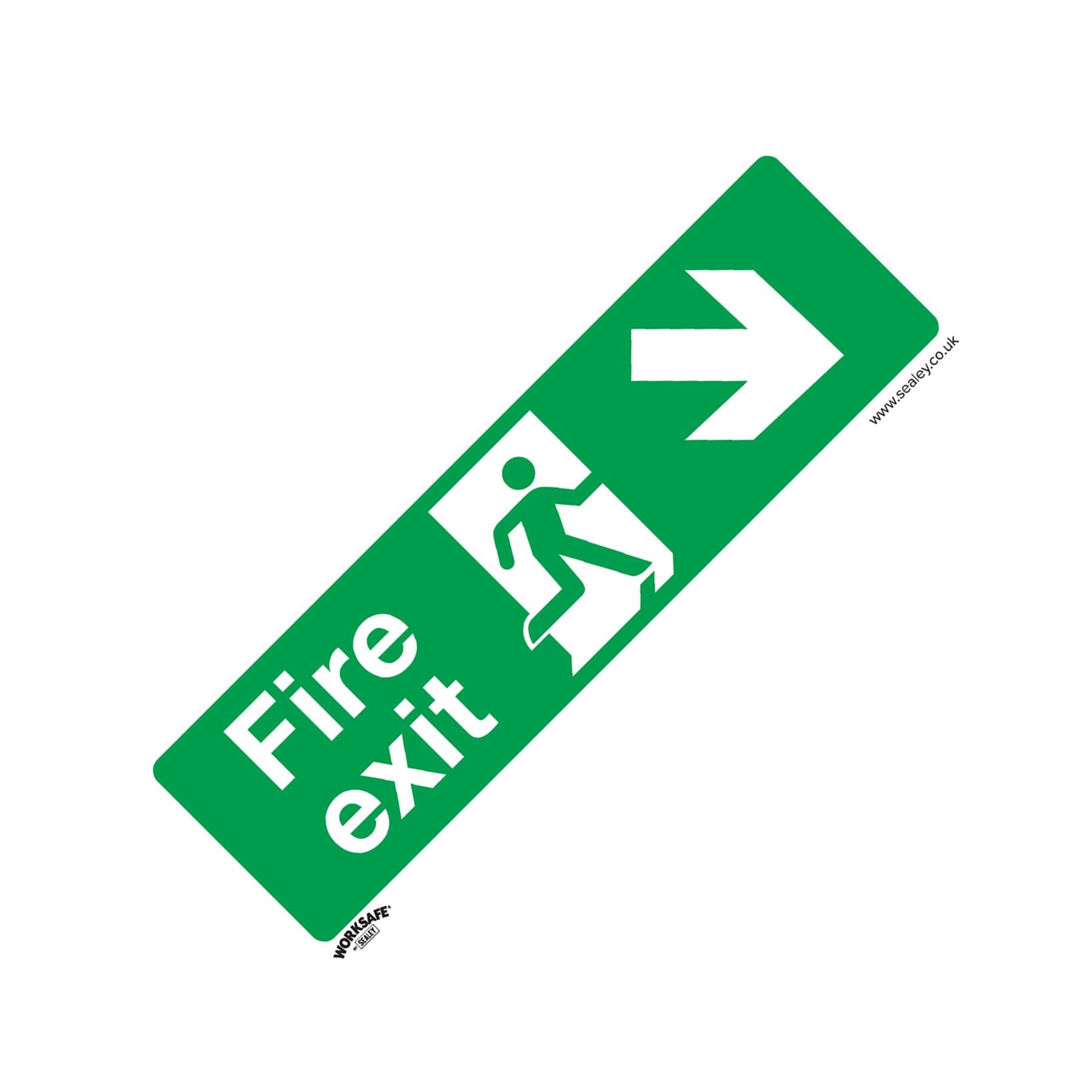 Safe Conditions Safety Sign - Fire Exit (Down Right) - Rigid Plastic