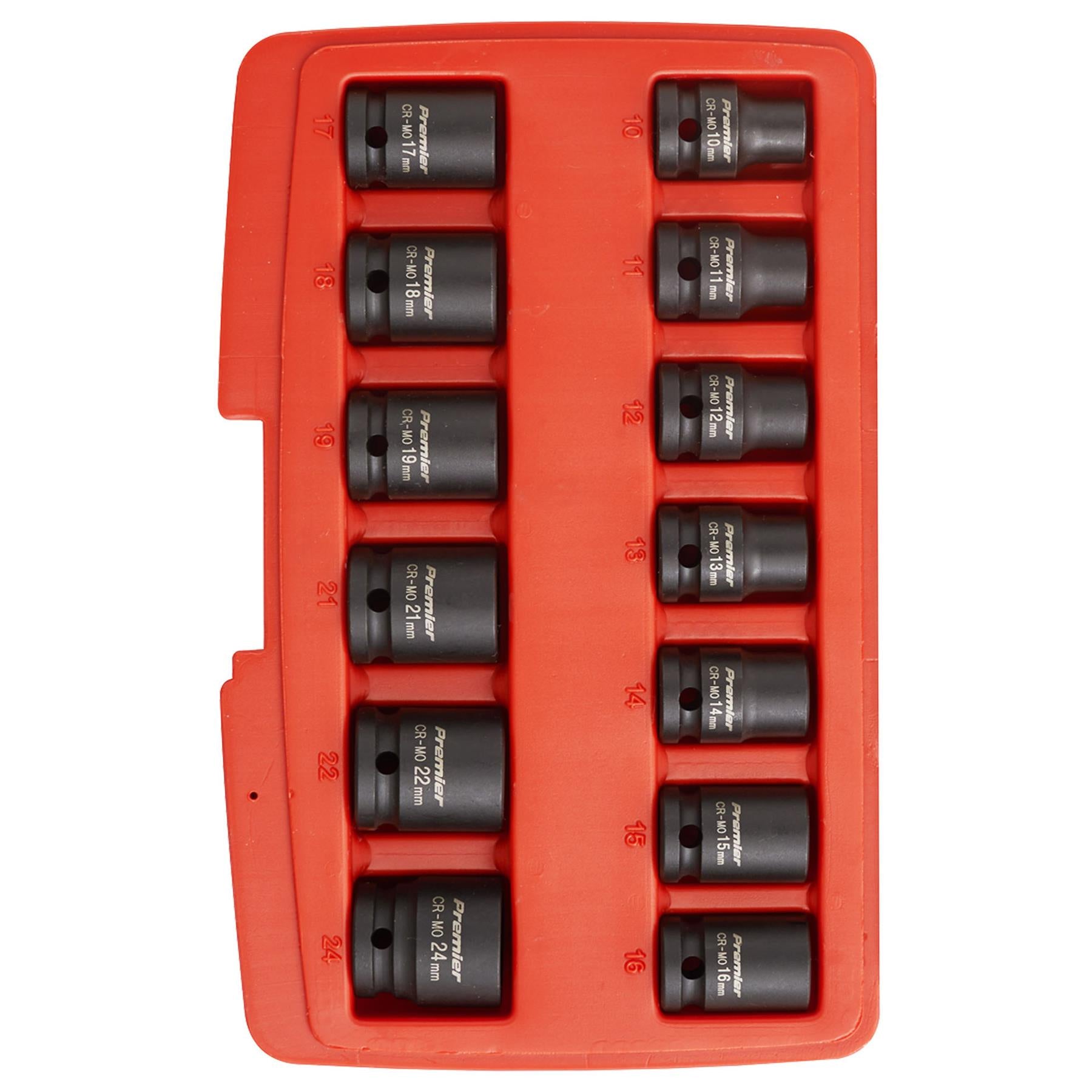 Sealey Impact Socket Set 13pc 1/2"Sq Drive 12pt