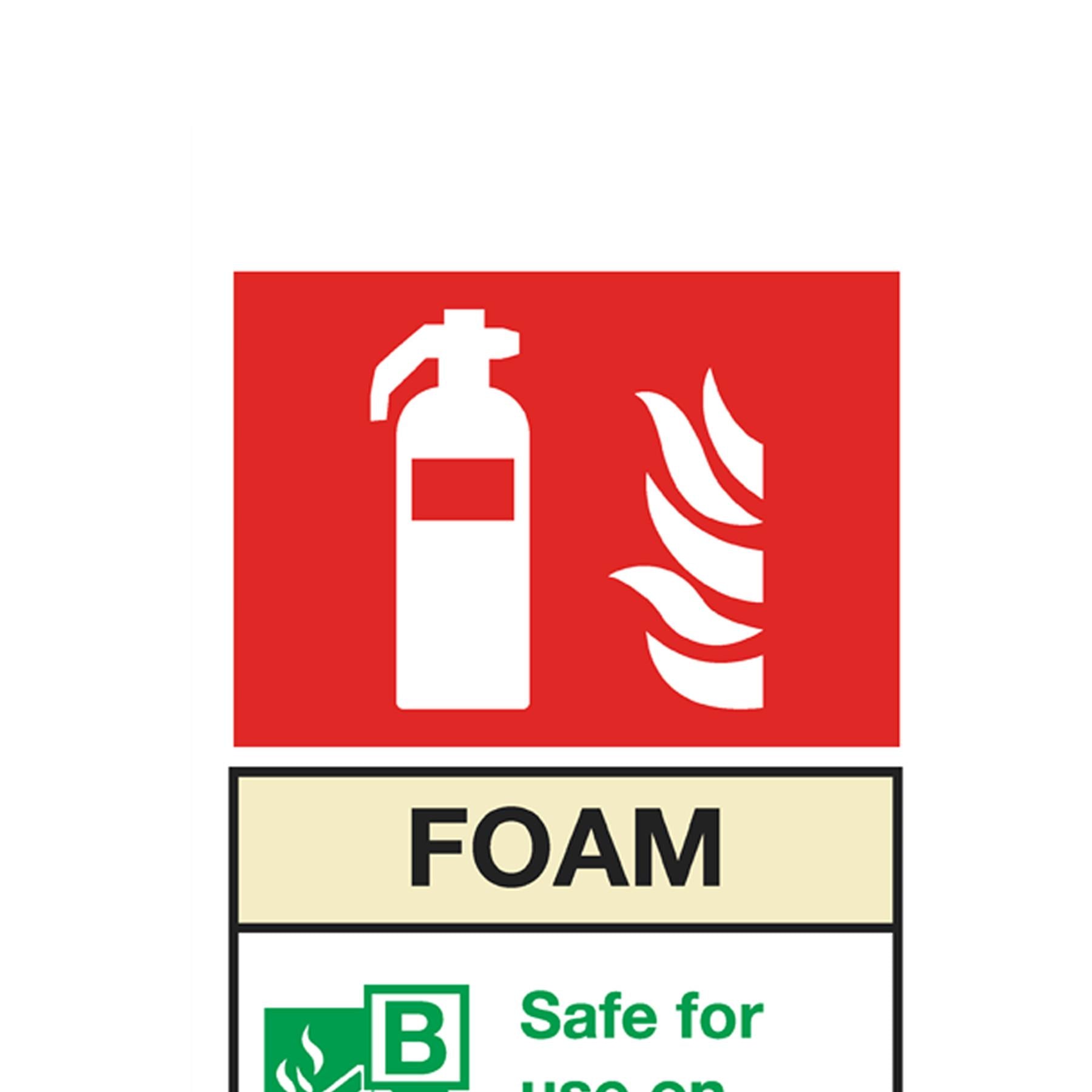 Sealey Safety Sign - Foam Fire Extinguisher - Rig Plast - Pk of 10