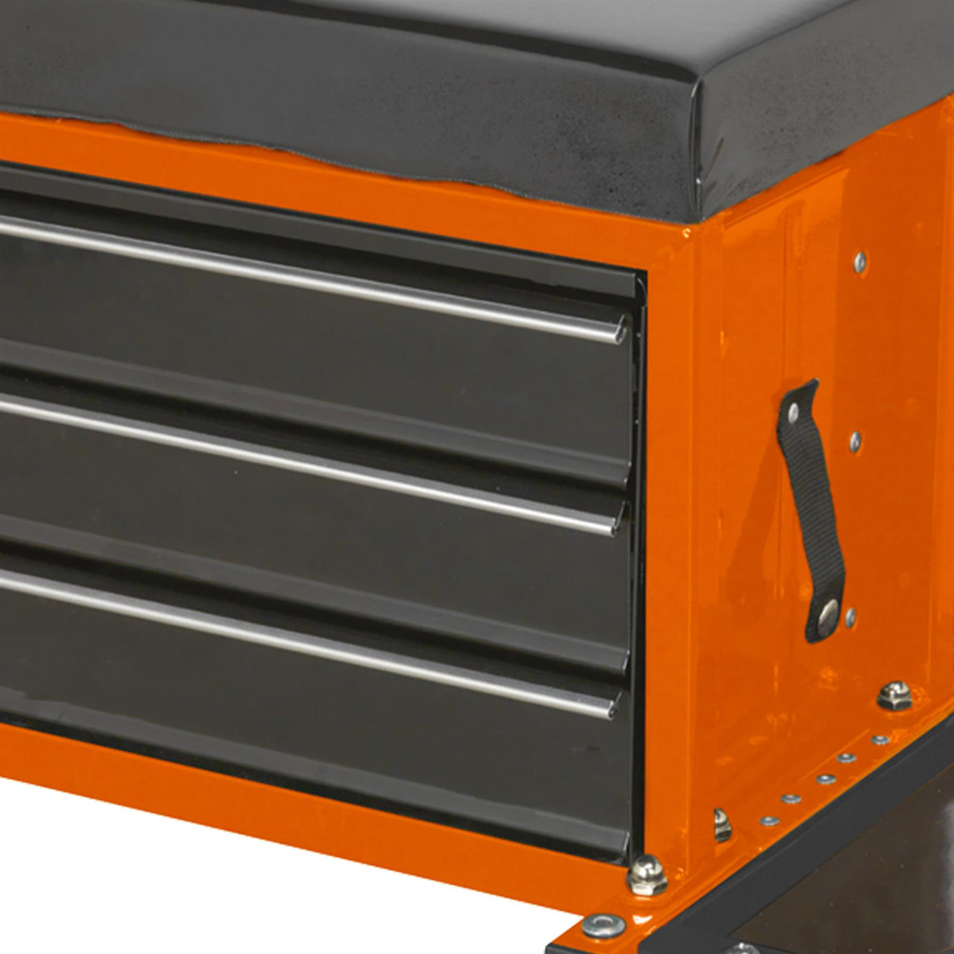 Sealey Mechanic's Utility Seat & Toolbox - Orange