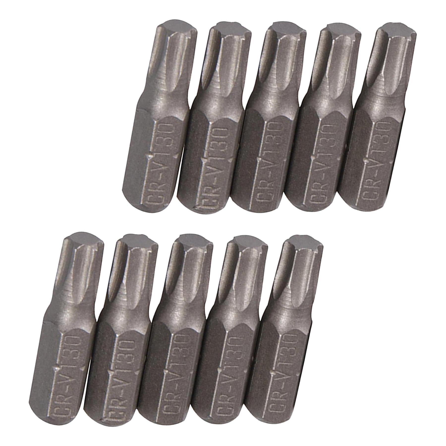 10Pk Torx CRV Screwdriver Bits T30 Chrome Vanadium 1/4" Hex Drive Drive DIY