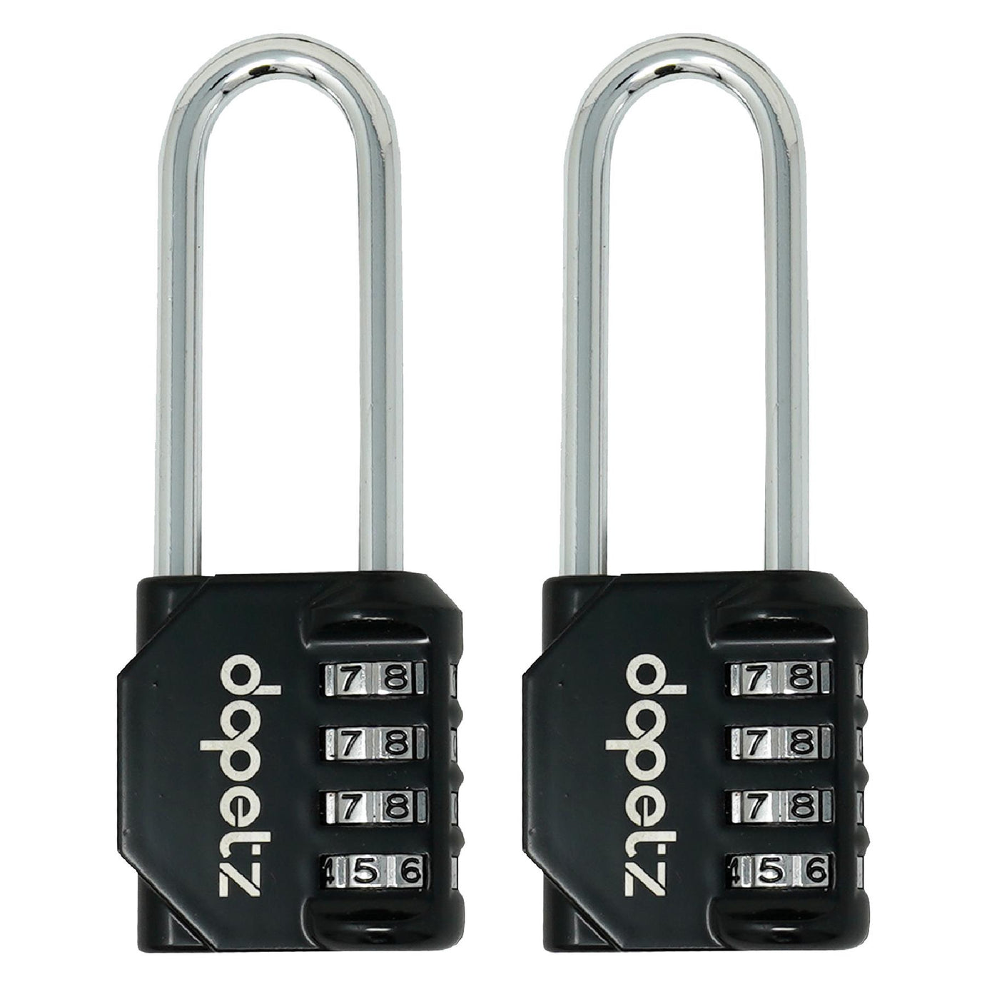 2x Combination Padlock Long Shackle