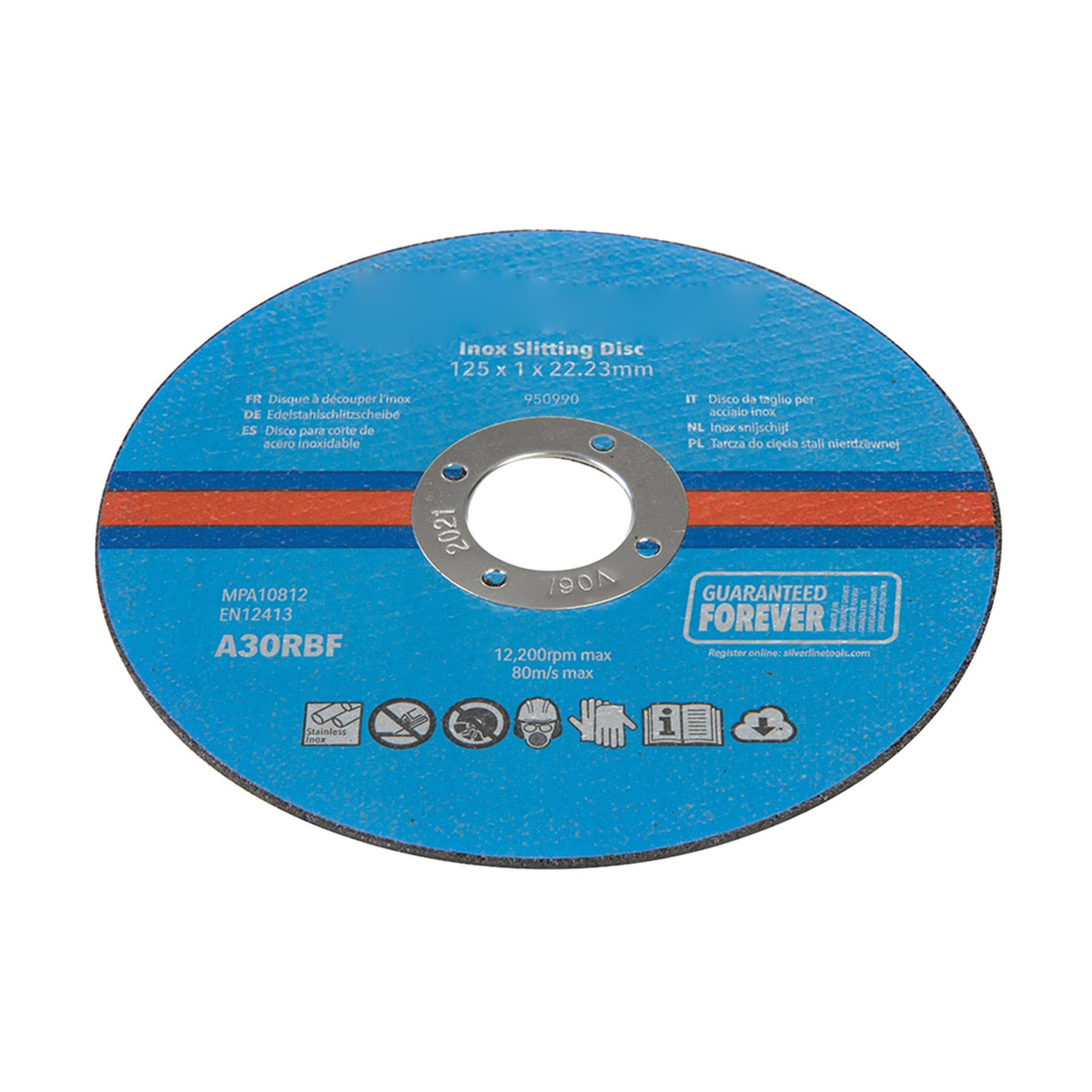 Inox Slitting Discs 10Pk For Cutting Stainless Steel 115 x 1 x 22.23mm