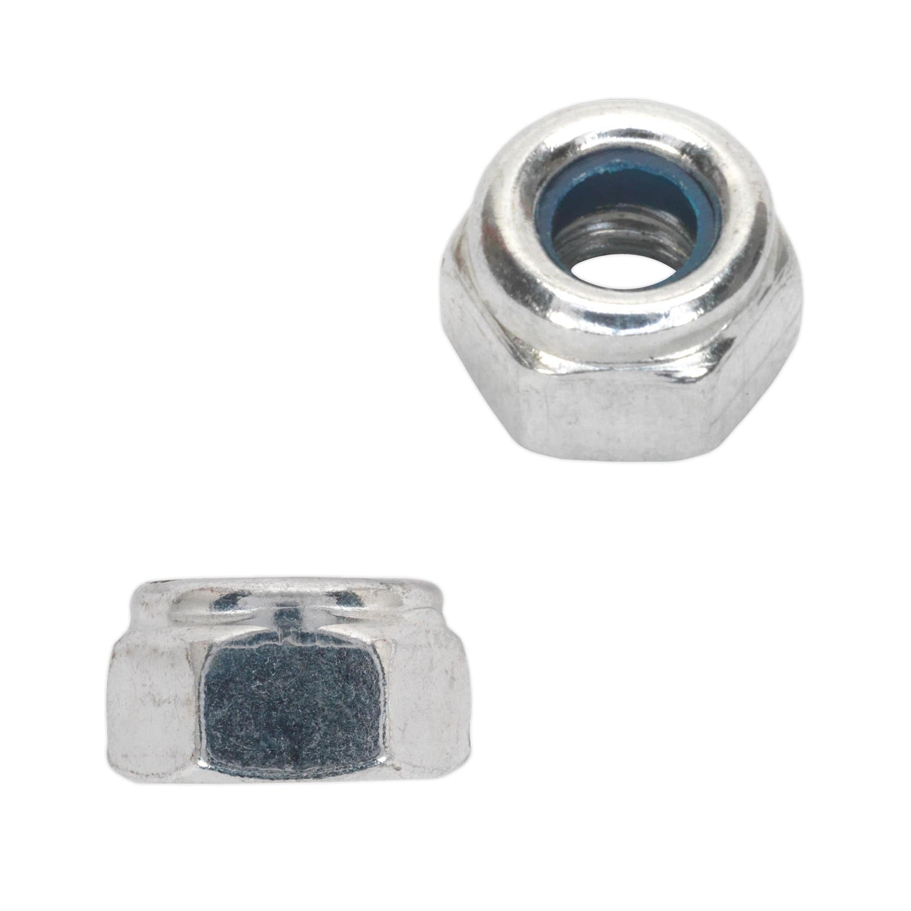 Sealey Nylon Locknut M5 Zinc Plated Nylon Pack of 100