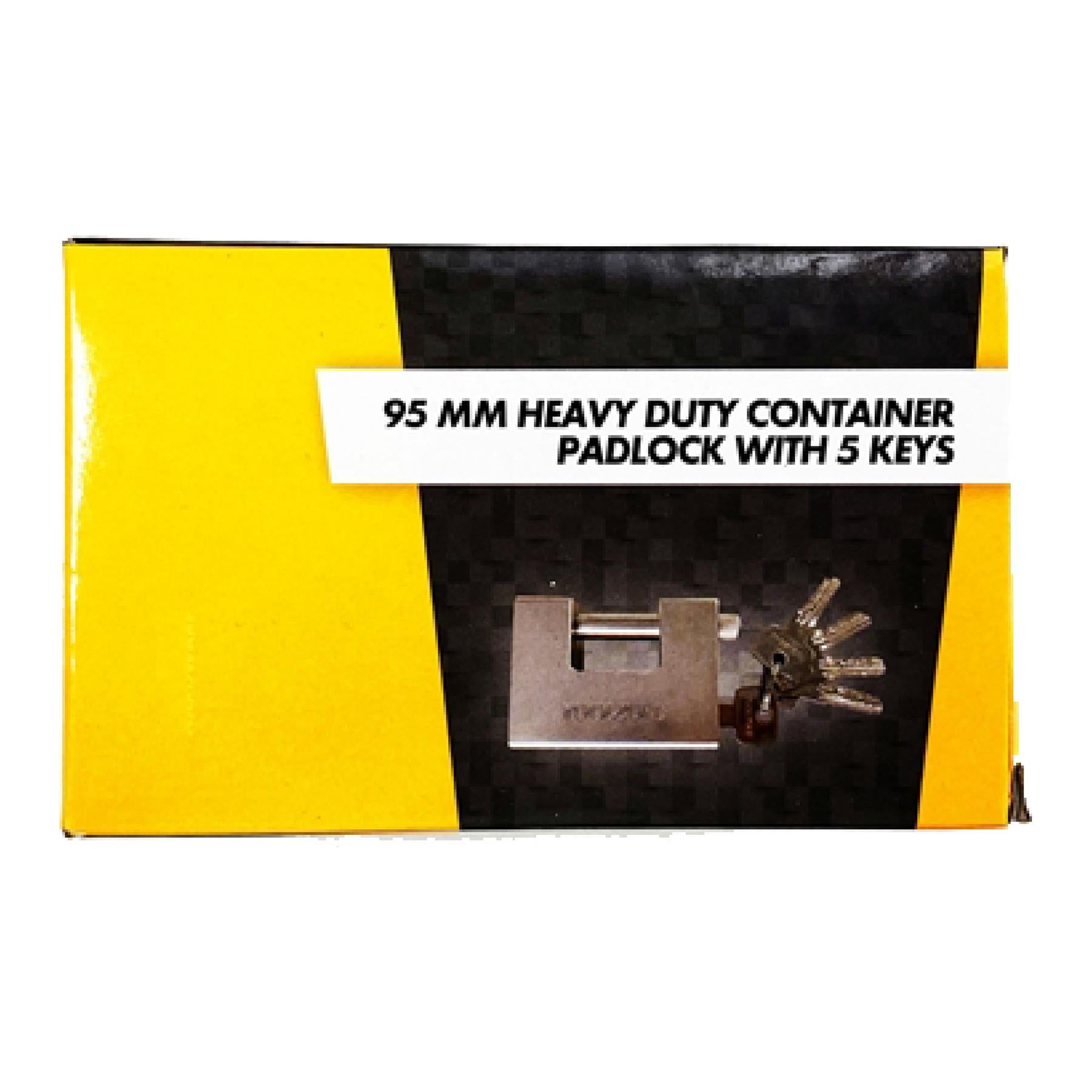 95Mm Heavy Duty Padlock & 5 Keys Armoured Steel Shutter Warehouse Container Lock