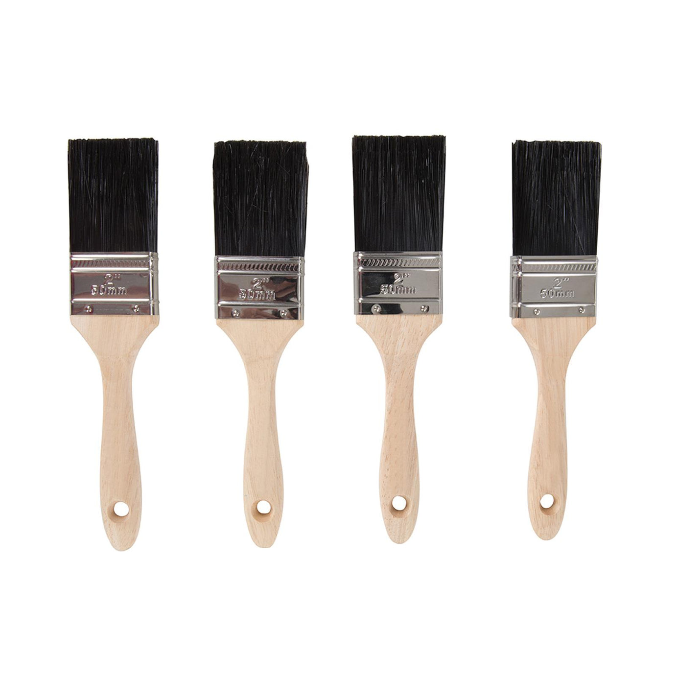 Tradesman Synthetic Paint Brushes 4Pk 50mm Hardwood Handle With Hanging Hole