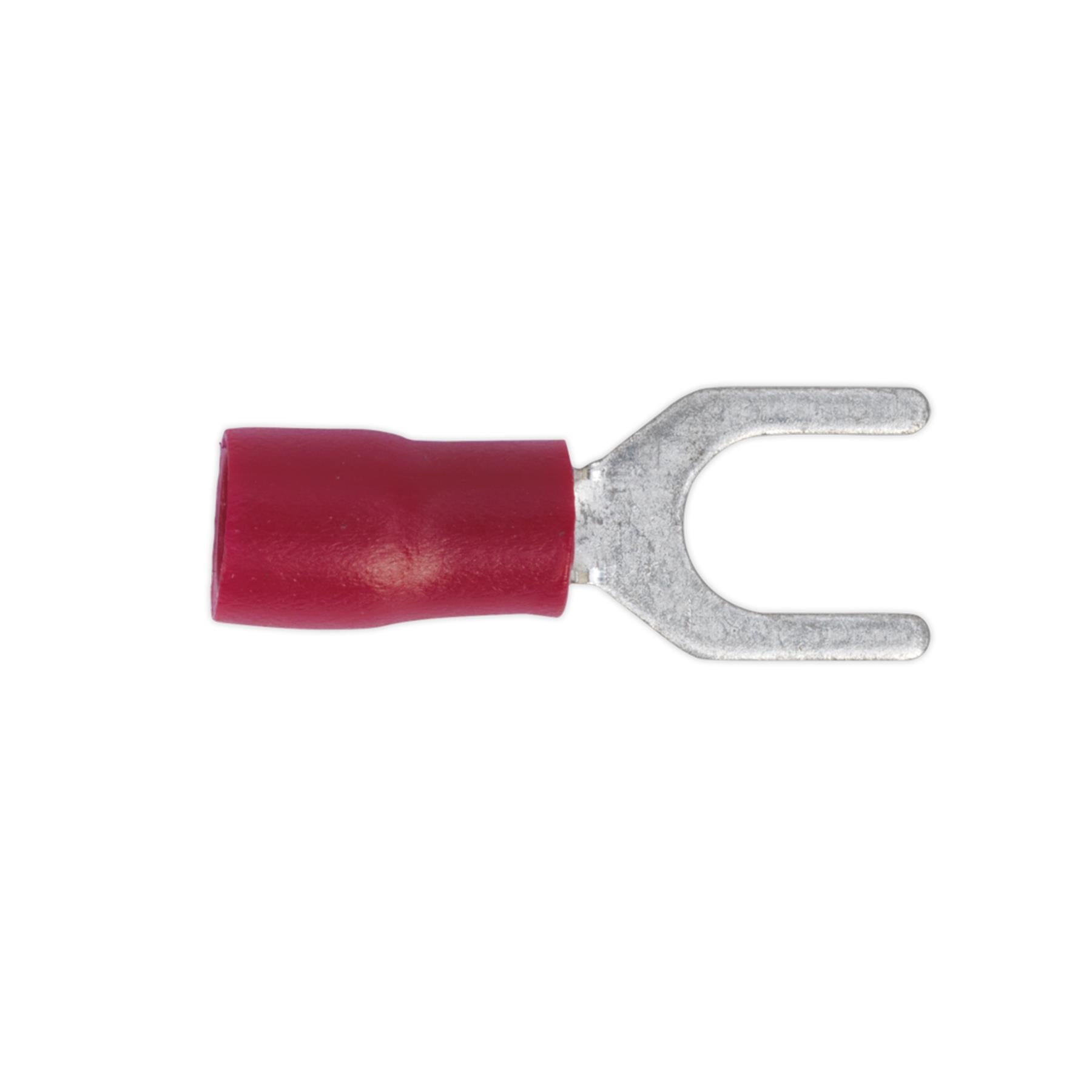Easy-Entry Fork Terminal 5.3mm (2BA) Red Pack of 100. Sealey