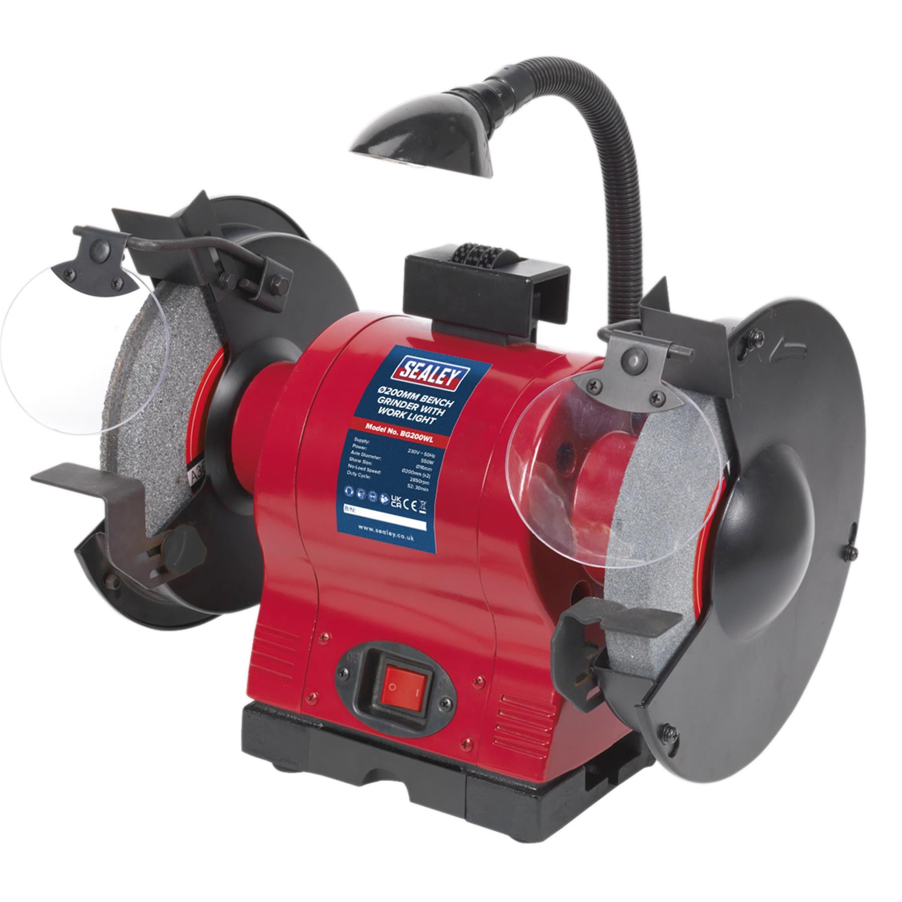 Sealey Bench Grinder 200mm with Work Light 550W/230V