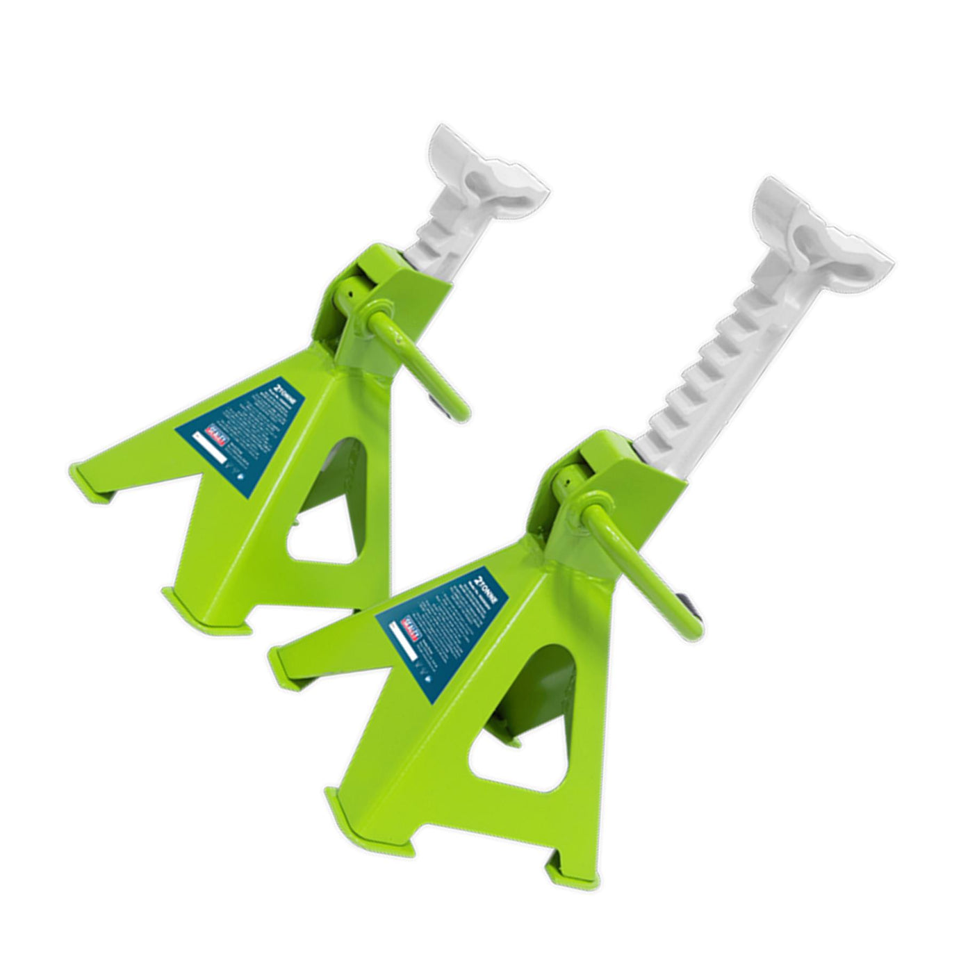 Sealey Axle Stands (Pair) 2tonne per Stand Ratchet Type Hi-Vis Grn