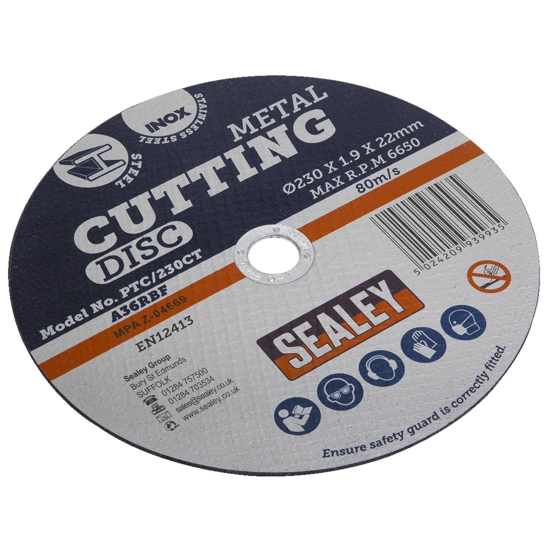 Sealey Cutting Disc 230 x 2mm 22mm Bore PTC/230CT