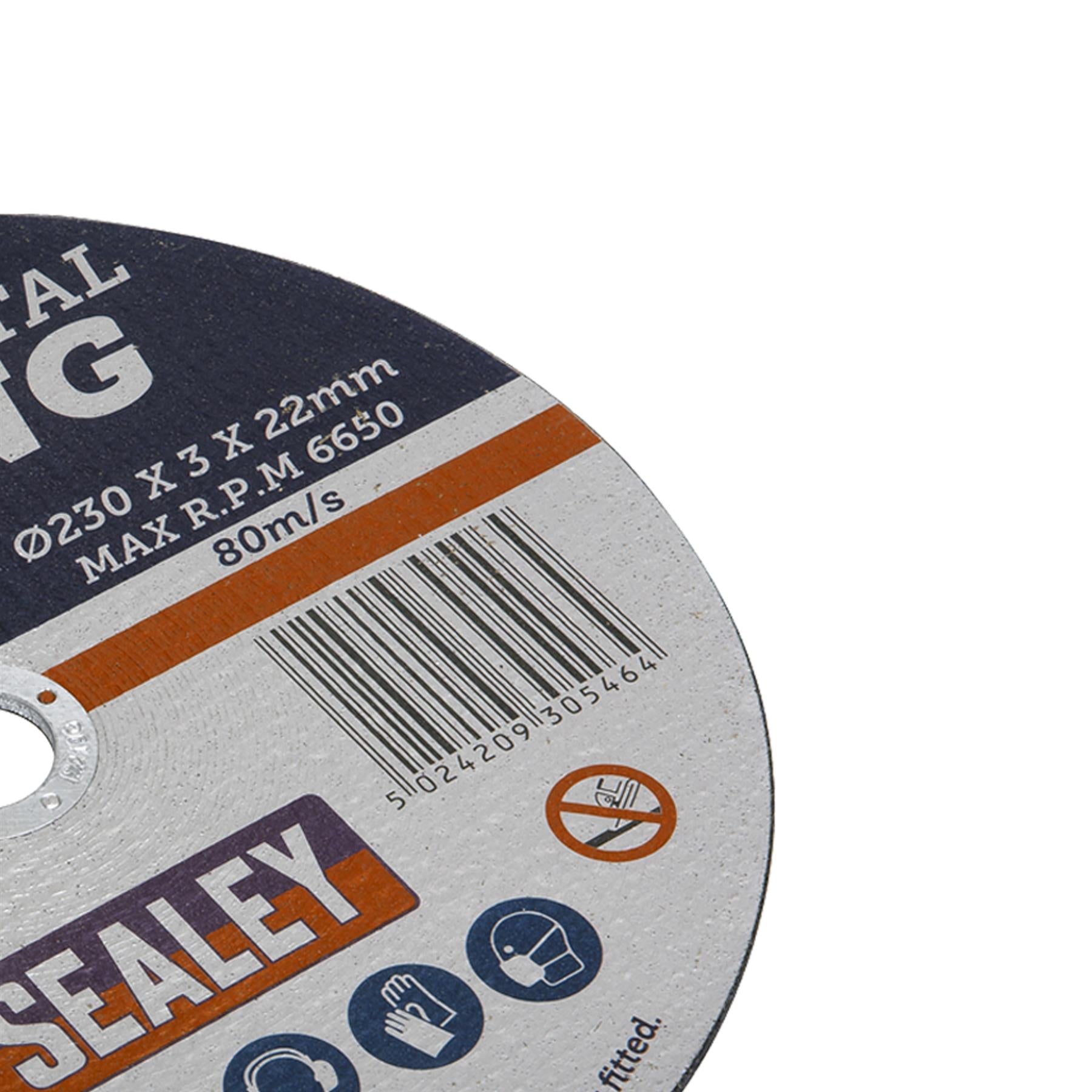 Cutting Disc 230 x 3mm 22mm. Bore Multi Purpose Cutting Discs PTC. Sealey